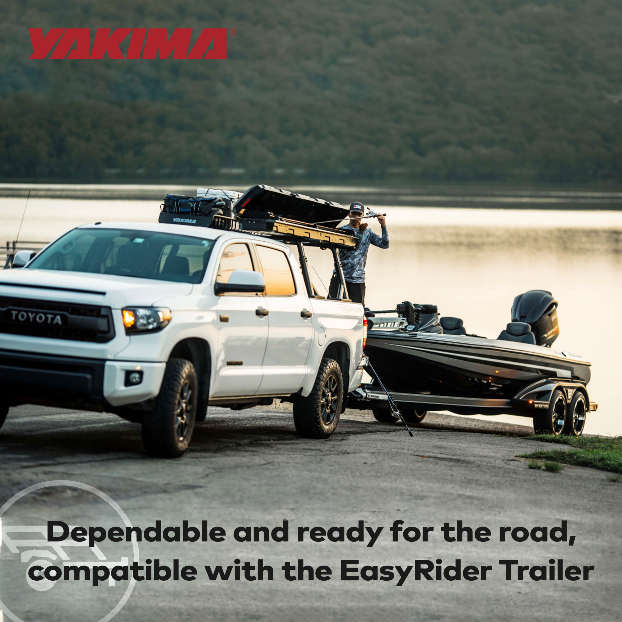 Yakima TopWater Enclosed Rooftop Fishing Rod Box Compatible w/ EasyRider Trailer - Smart-nests
