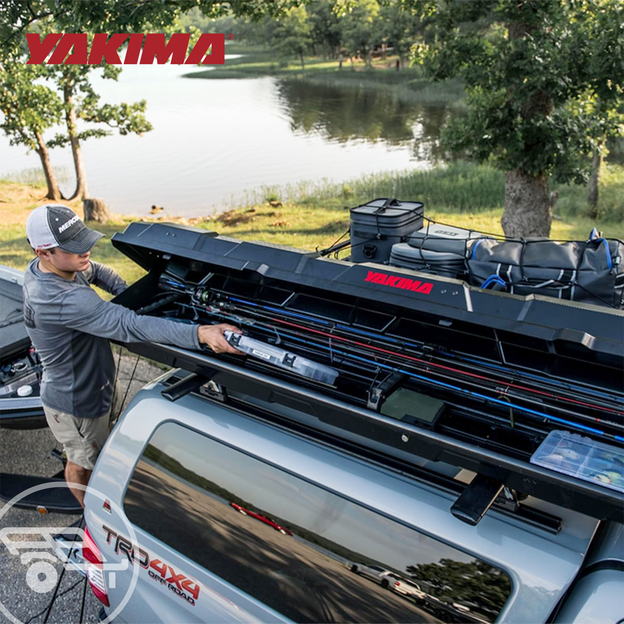 Yakima TopWater Enclosed Rooftop Fishing Rod Box Compatible w/ EasyRider Trailer - Smart-nests