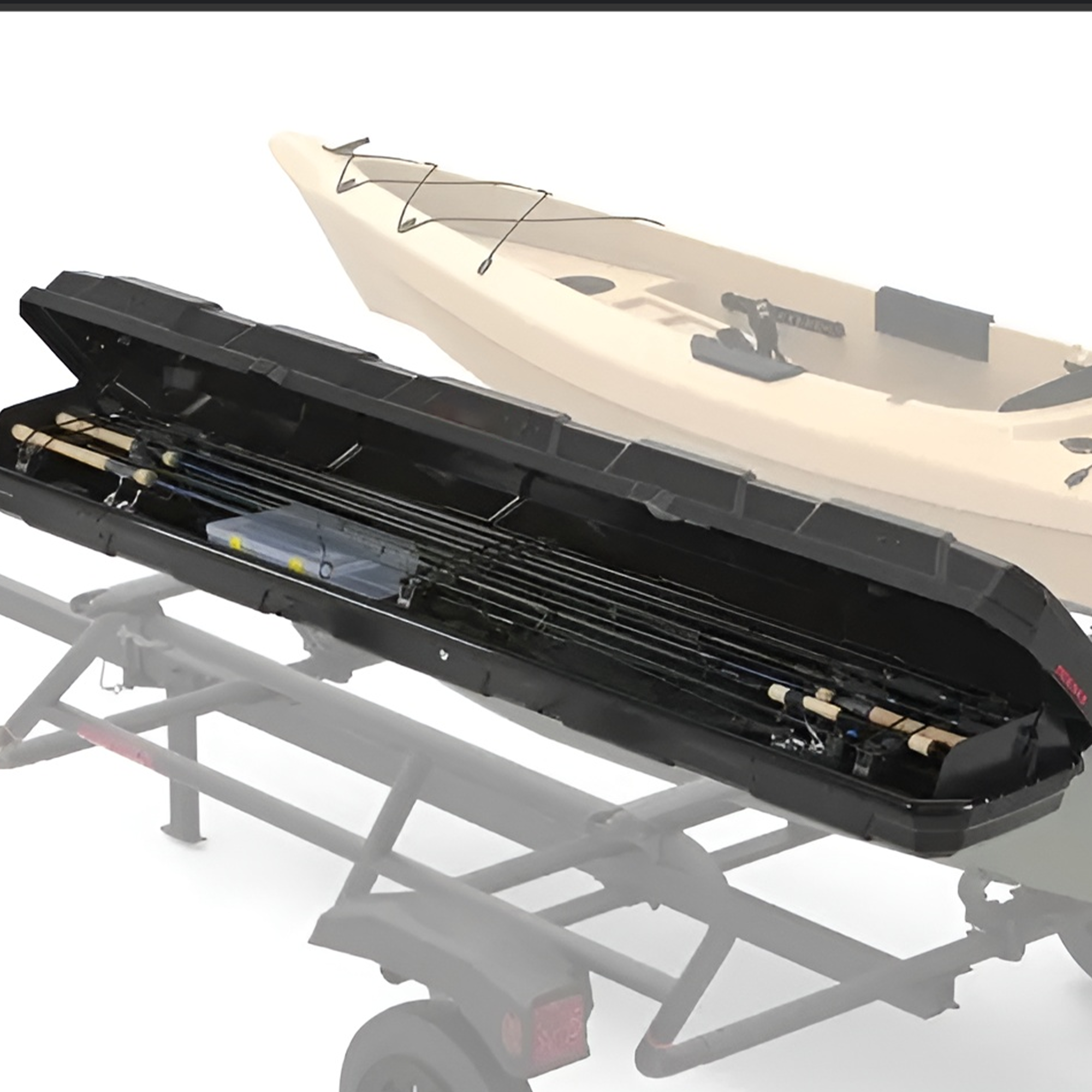 Yakima TopWater Enclosed Rooftop Fishing Rod Box Compatible w/ EasyRider Trailer - Smart-nests