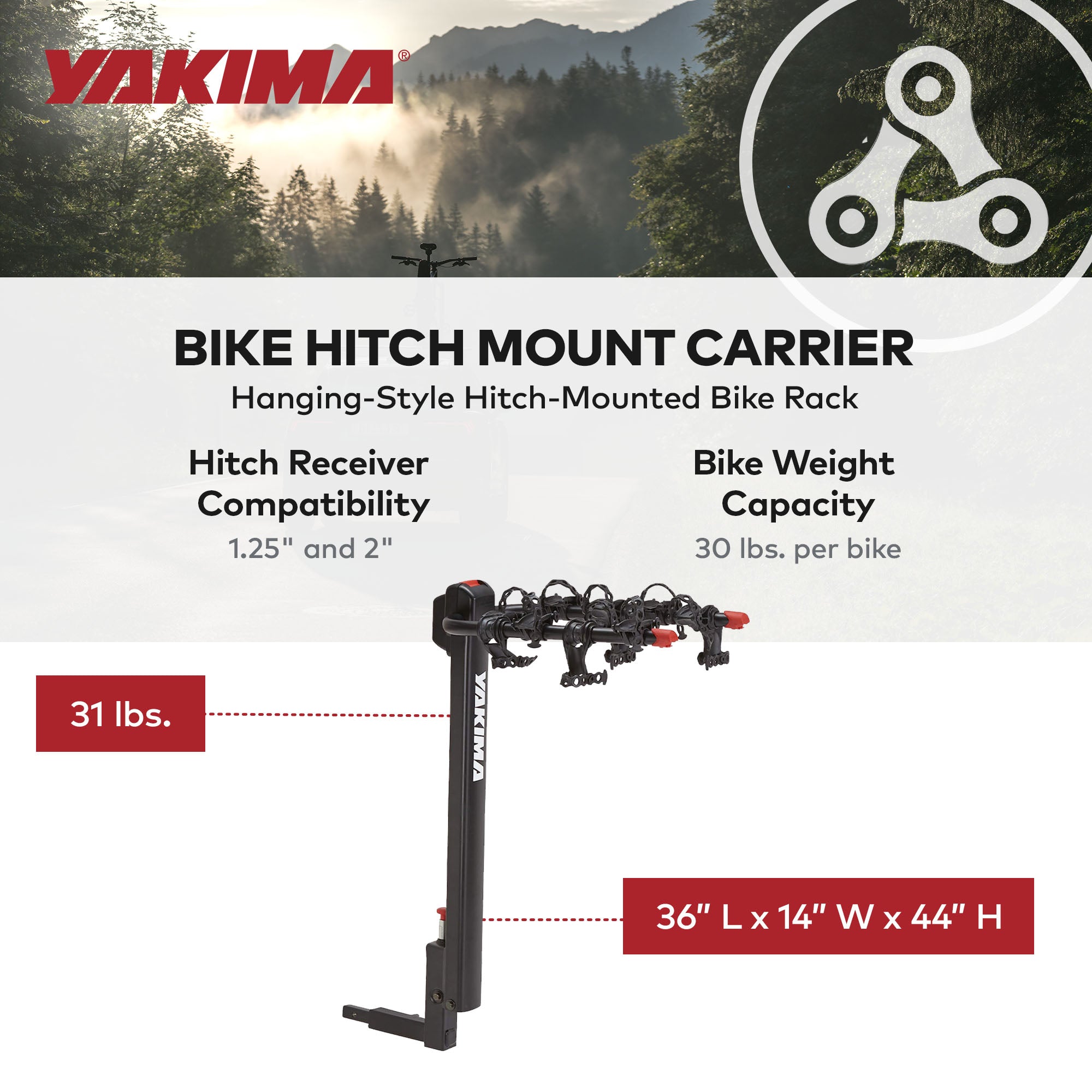 Yakima DoubleDown 4 Tilting Hitch-Mounted Bike Rack for Cars, SUVs, & Trucks - Smart-nests