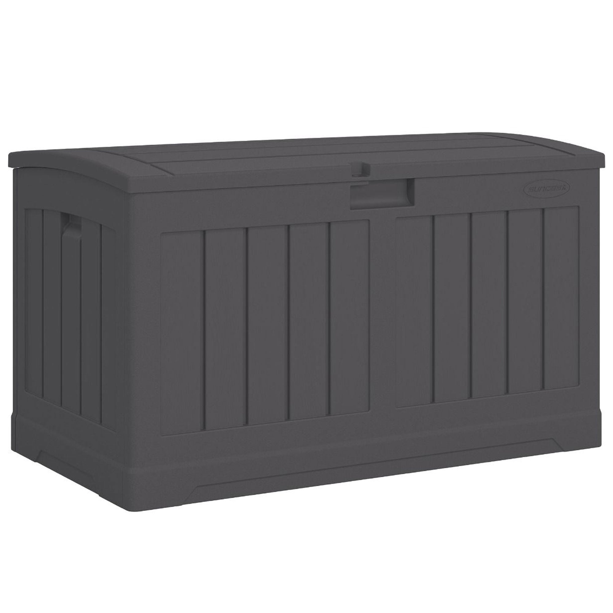 Suncast 50 Gallon Medium Resin Outdoor Storage Deck Box with Lid, Peppercorn - Smart-nests