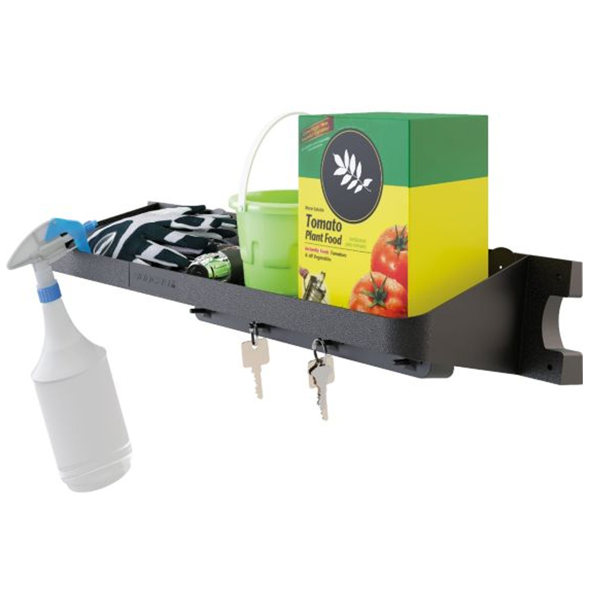 Suncast 25 x 8 Inch Shelf Accessory with Hooks for Outdoor Shed, Black (2-Pack) - Smart-nests