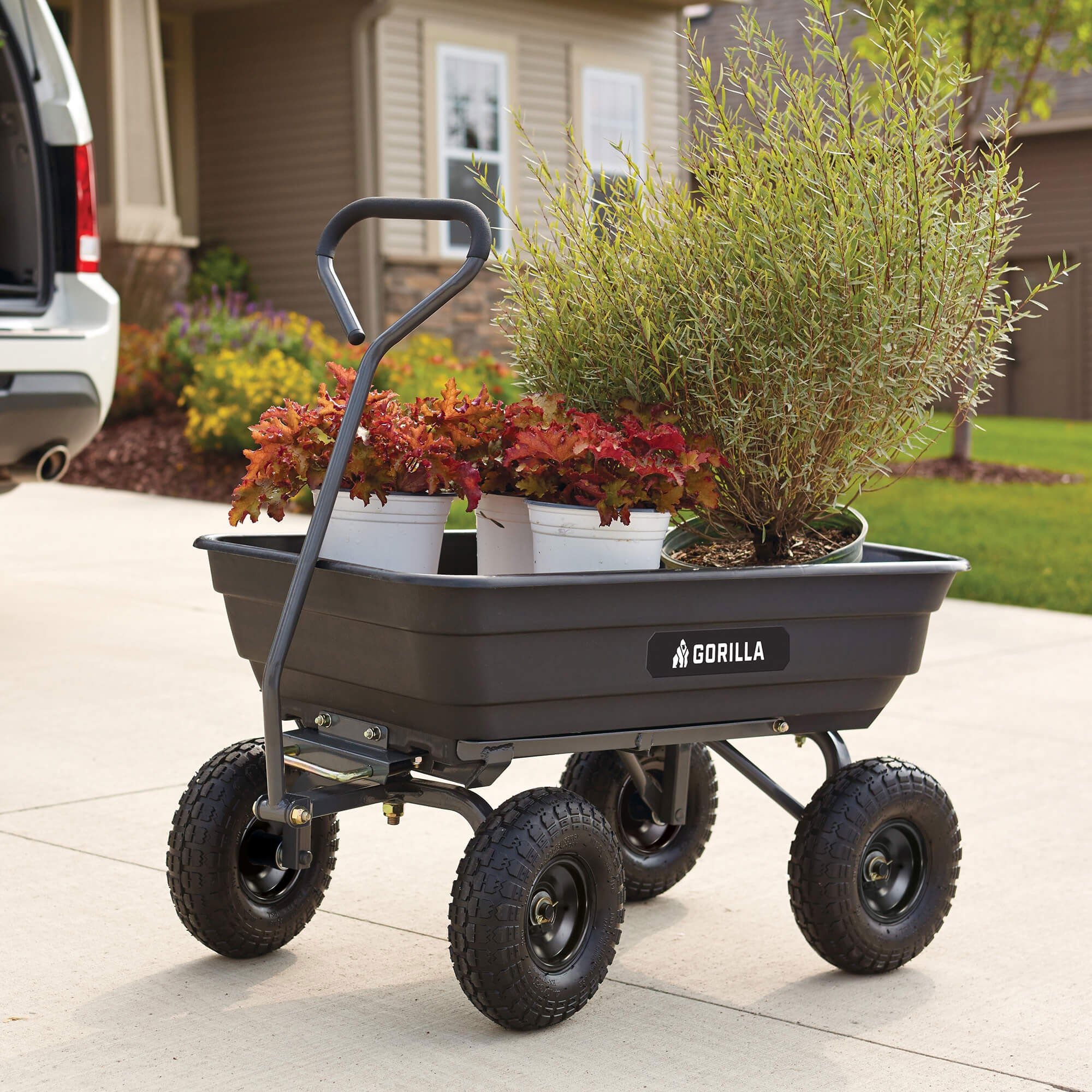 Gorilla Carts Poly Garden Dump Cart Camping Beach Wagon, 600 Pound Capacity - Smart-nests