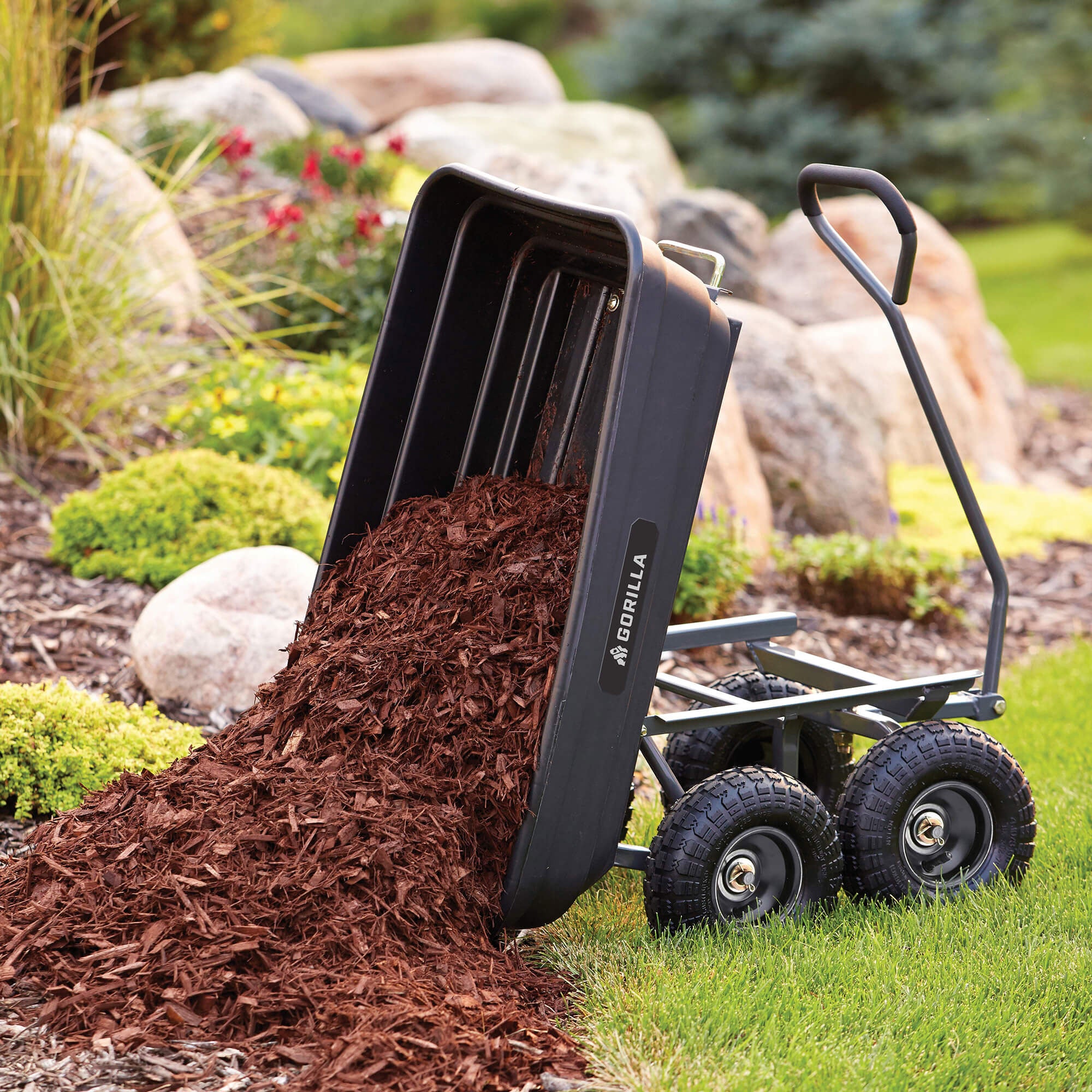Gorilla Carts Poly Garden Dump Cart Camping Beach Wagon, 600 Pound Capacity - Smart-nests