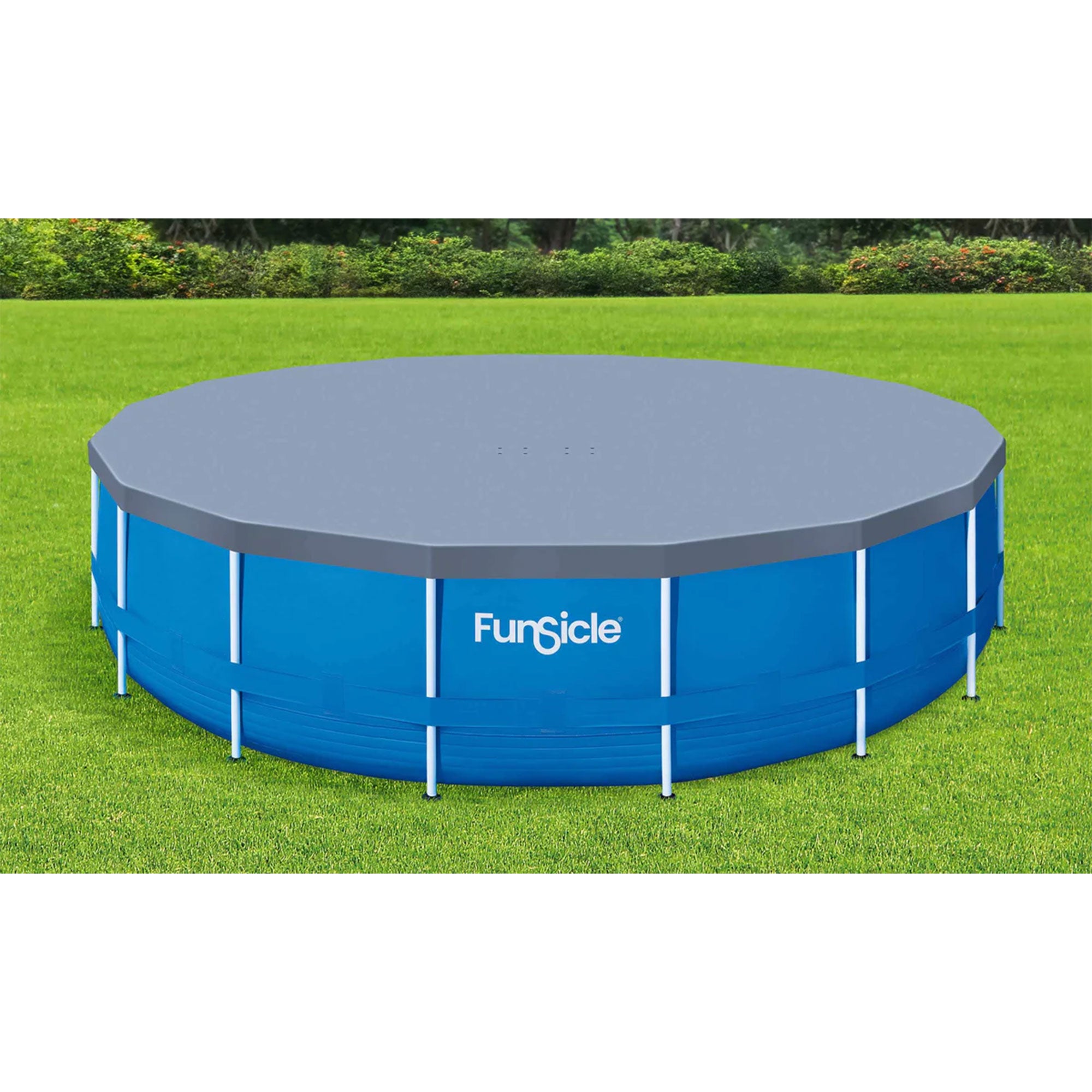 Funsicle 18 Foot Durable Round Pool Cover for Oasis and Activity Pools, Gray - Smart-nests