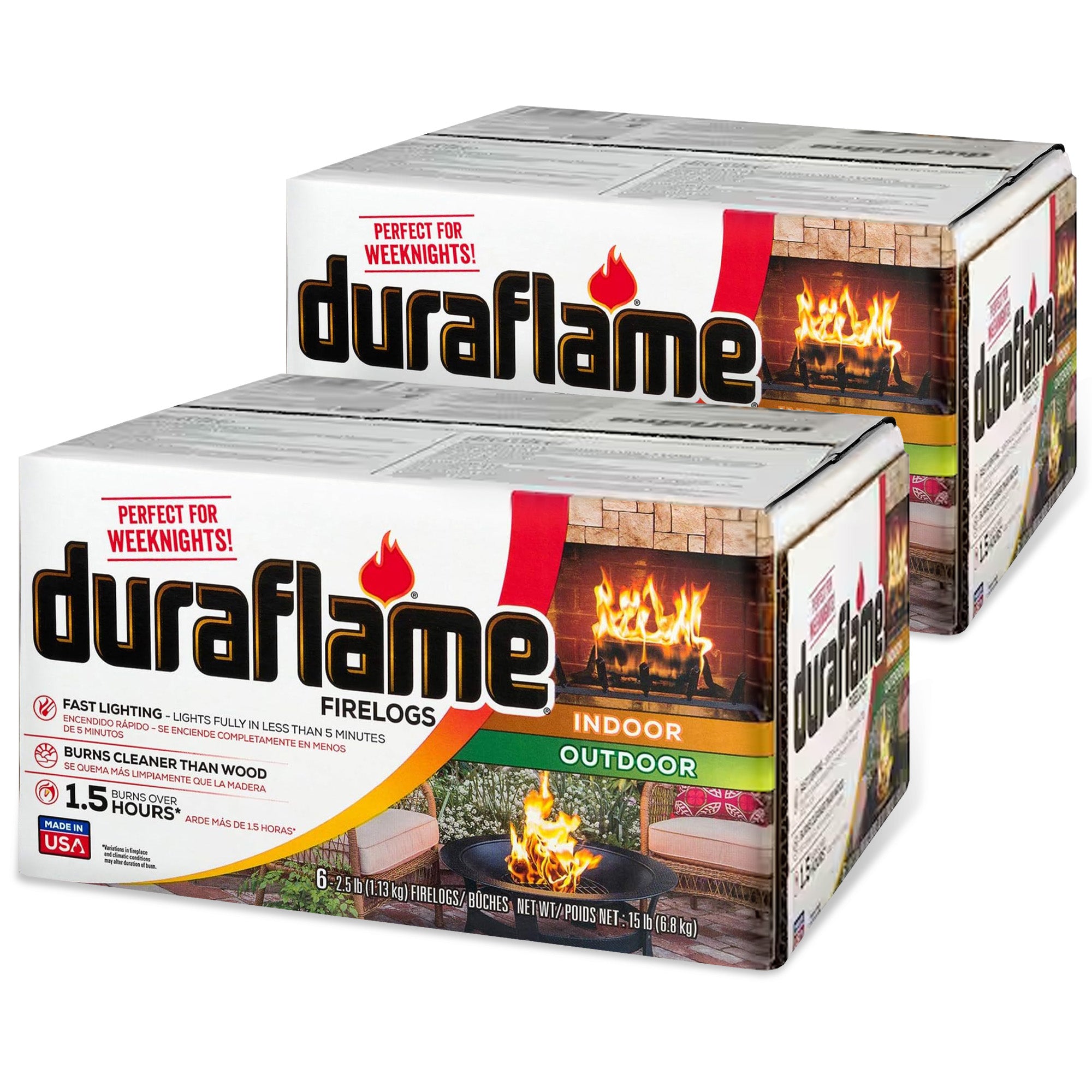 Duraflame 2.5 lbs Indoor Outdoor Fireplace Pit Firelog 3 Hr Burn Time (12 Pack) - Smart-nests