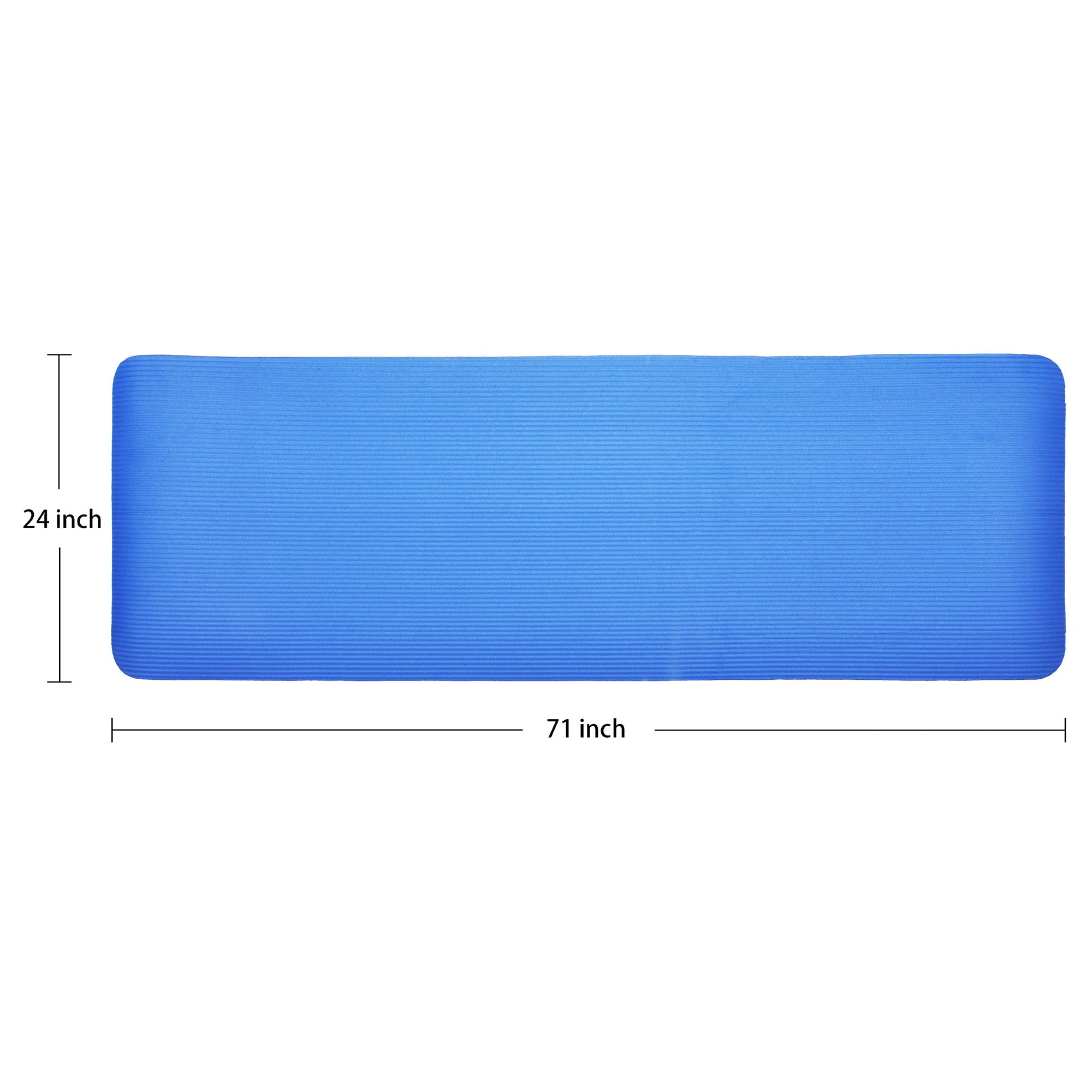 Signature Fitness 1" Extra Thick Exercise Fitness Yoga Mat w/ Carry Strap, Blue - Smart-nests