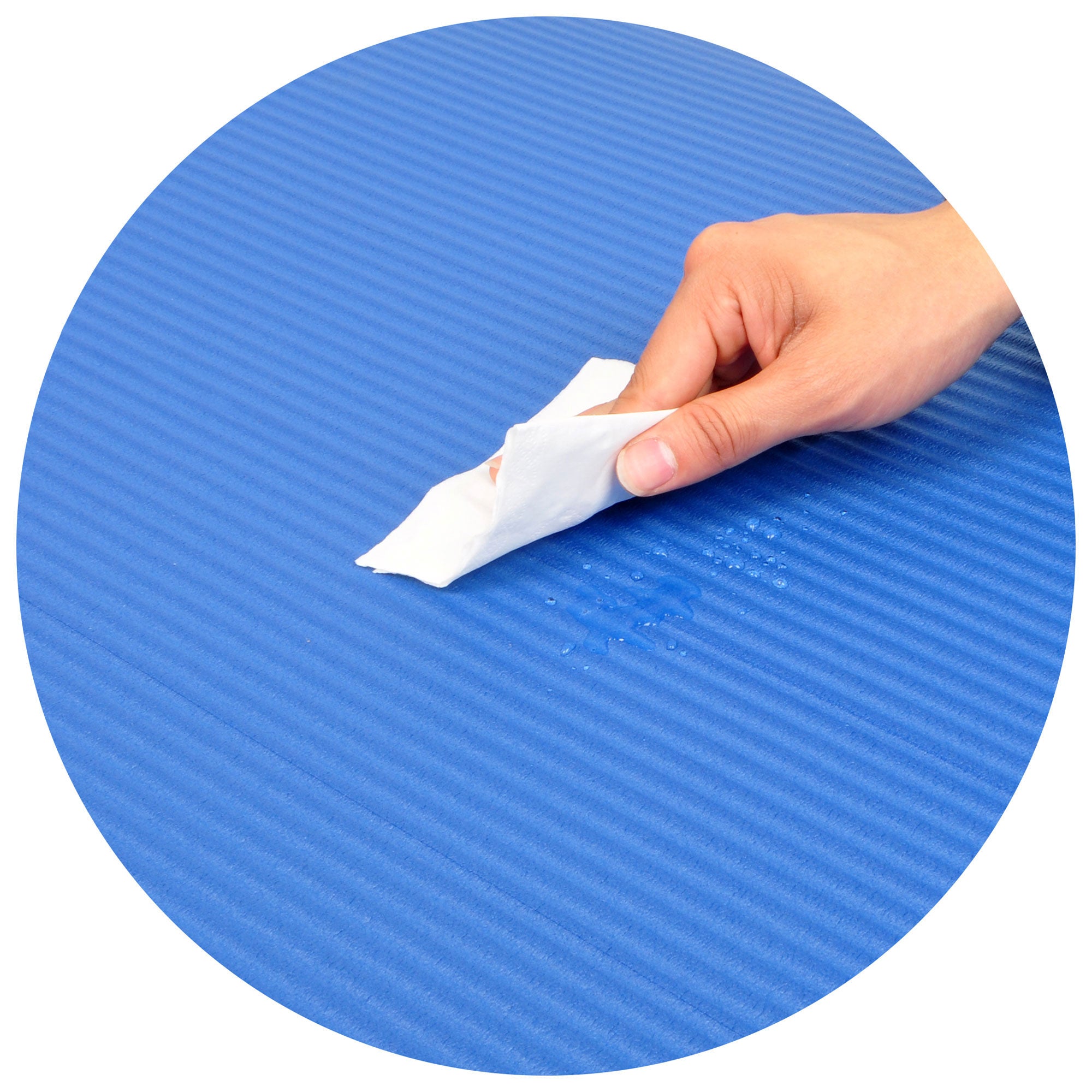 Signature Fitness 1" Extra Thick Exercise Fitness Yoga Mat w/ Carry Strap, Blue - Smart-nests