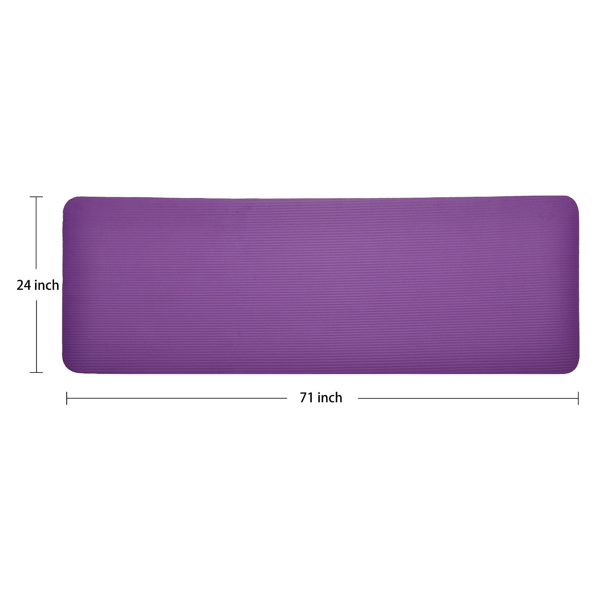 Signature Fitness 1" Extra Thick Exercise Fitness Yoga Mat & Carry Strap, Purple - Smart-nests