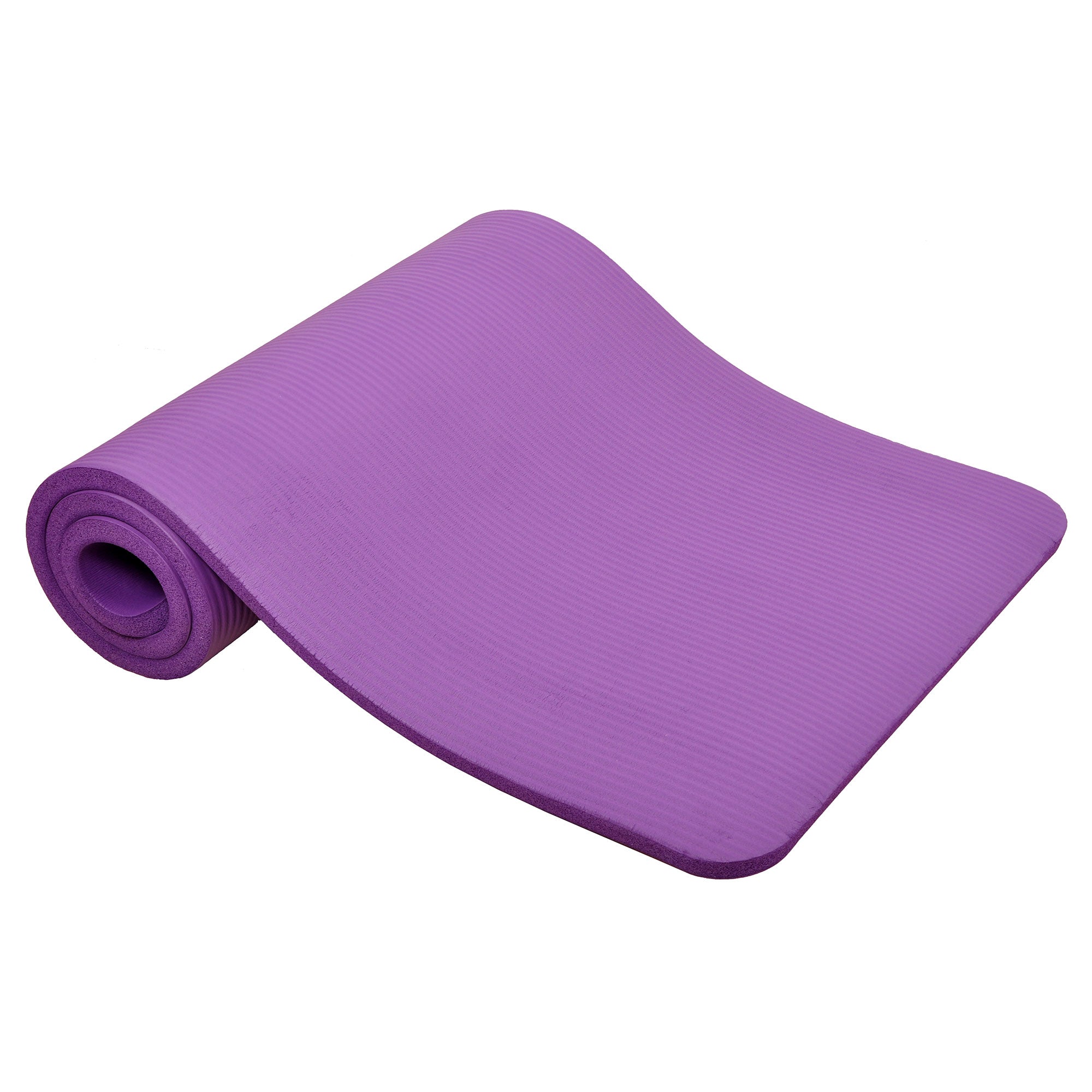 Signature Fitness 1" Extra Thick Exercise Fitness Yoga Mat & Carry Strap, Purple - Smart-nests