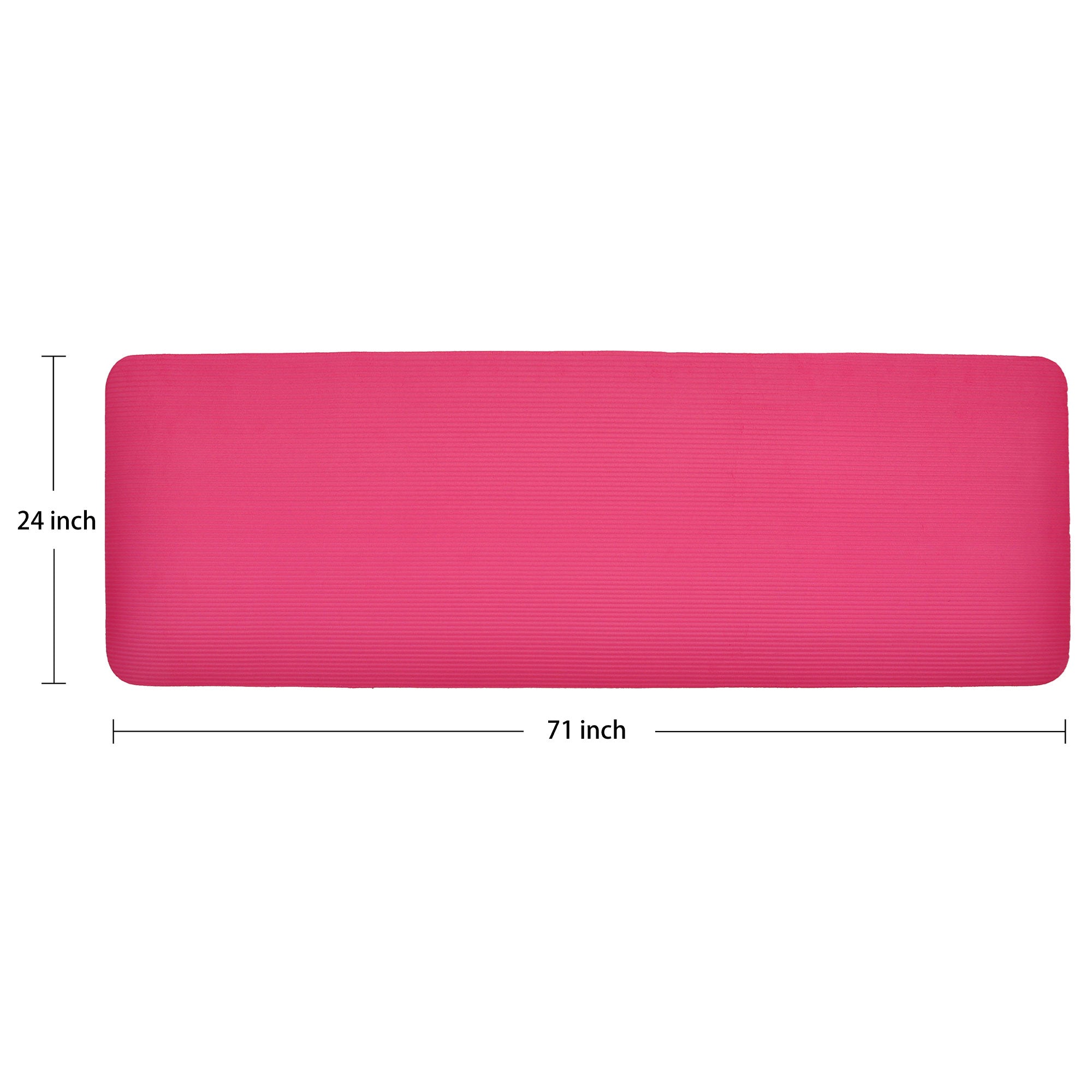 Signature Fitness 1" Extra Thick Exercise Fitness Yoga Mat w/ Carry Strap, Pink - Smart-nests