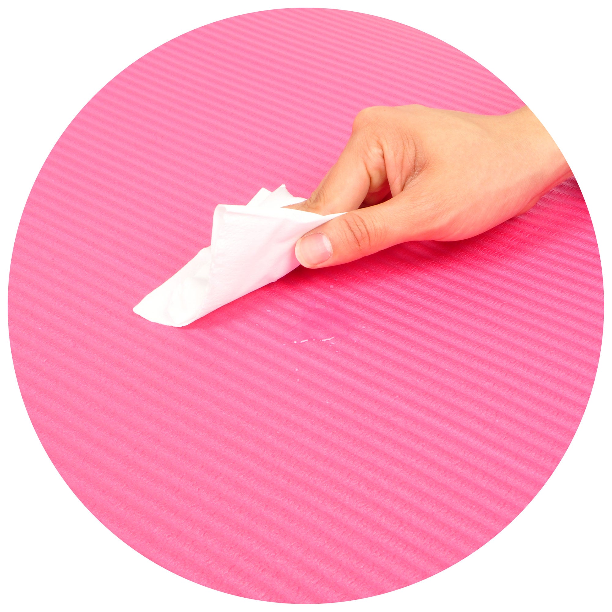 Signature Fitness 1" Extra Thick Exercise Fitness Yoga Mat w/ Carry Strap, Pink - Smart-nests
