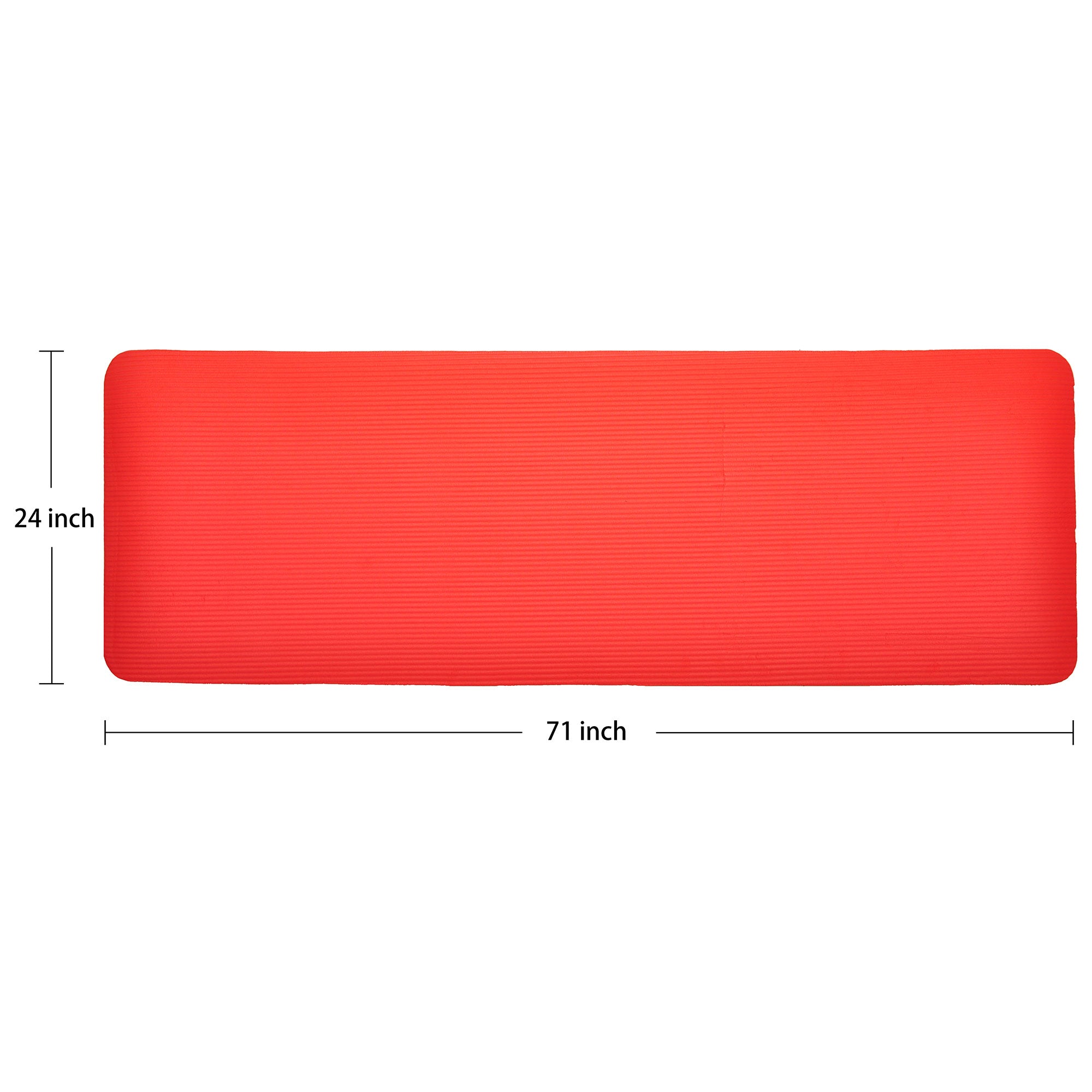 Signature Fitness 1" Extra Thick Exercise Fitness Yoga Mat w/ Carry Strap, Red - Smart-nests