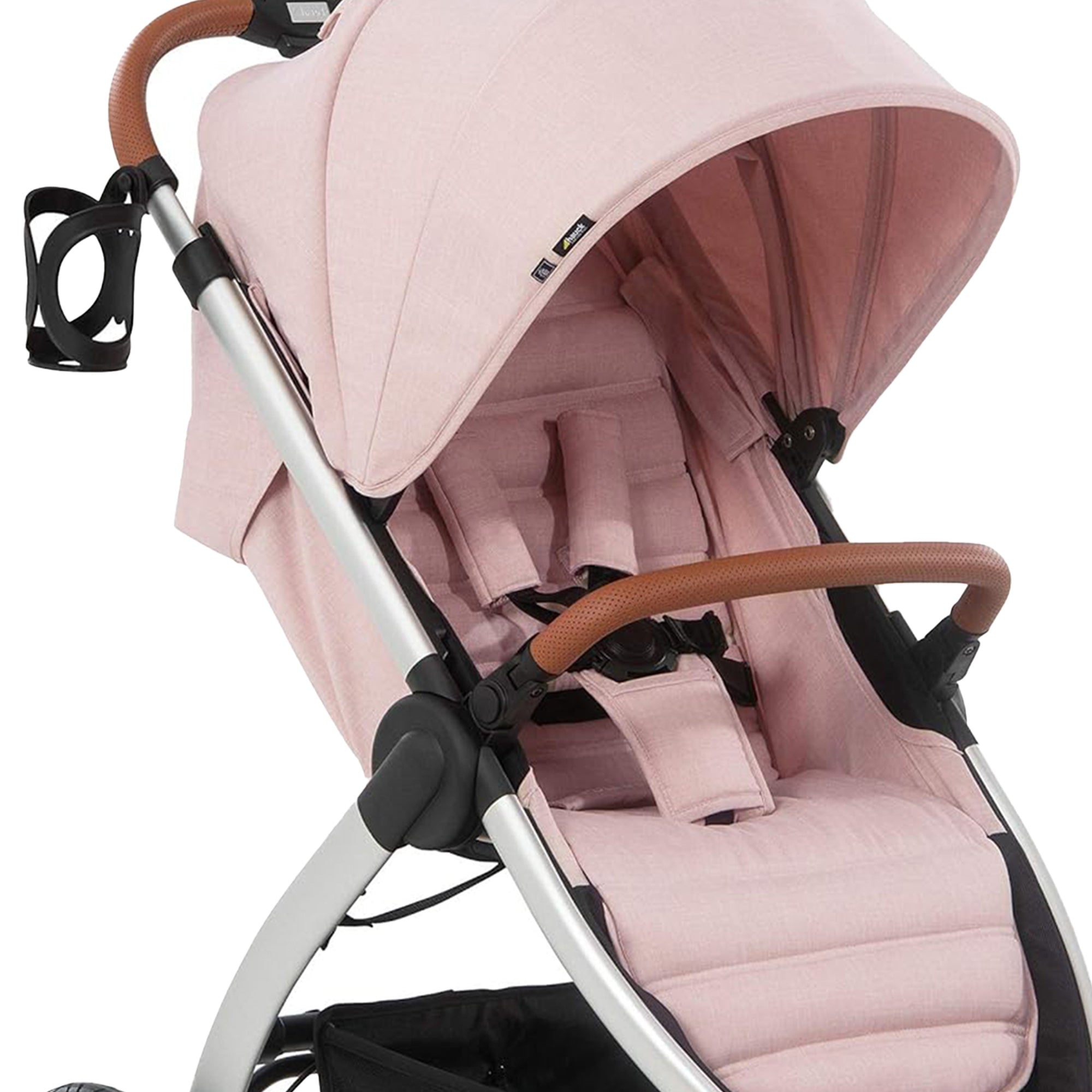 hauck Uptown Deluxe Folding Stroller with Cup Holder and Canopy, Melange Rose - Smart-nests