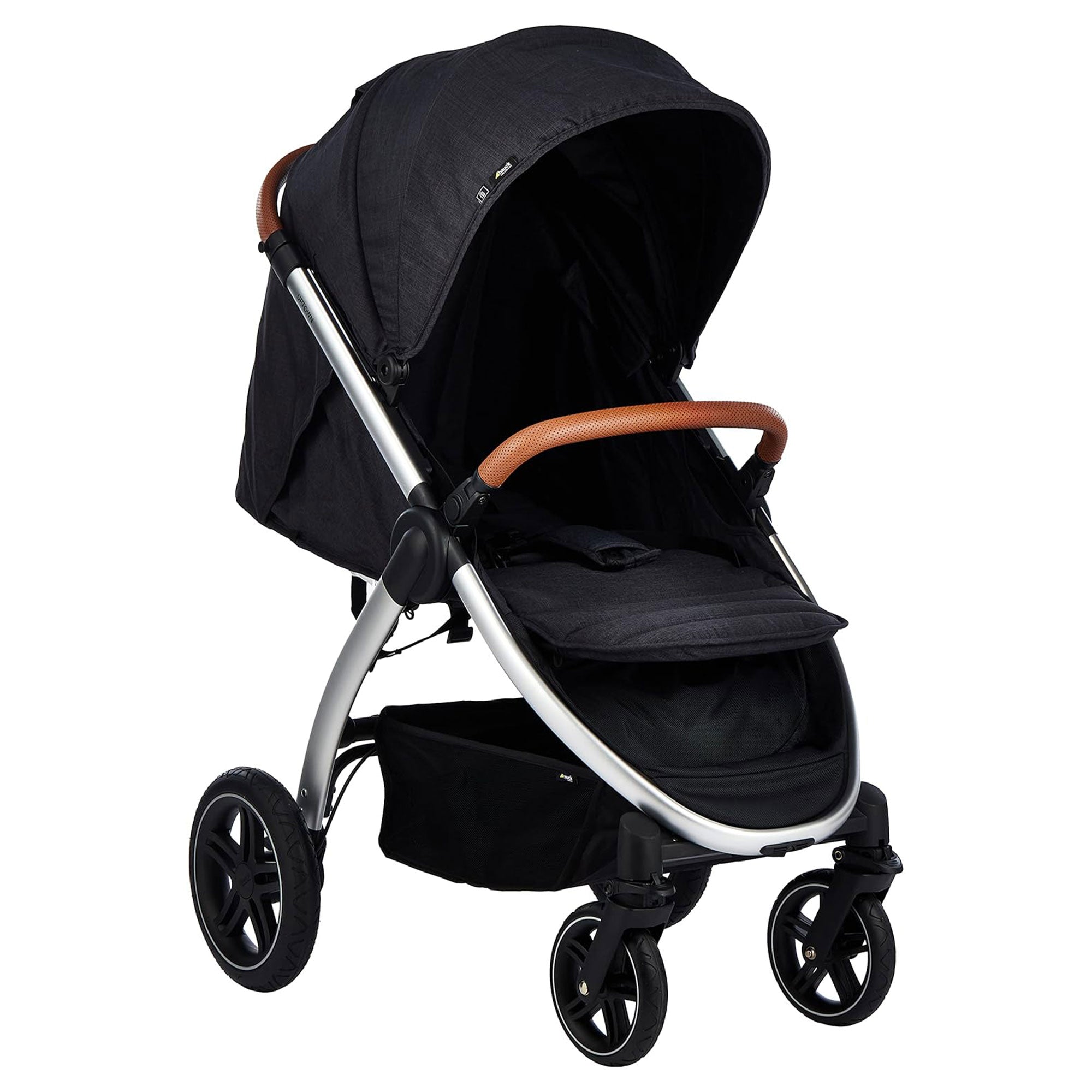 hauck Uptown Deluxe Folding Stroller with Cup Holder and Canopy, Melange Black - Smart-nests