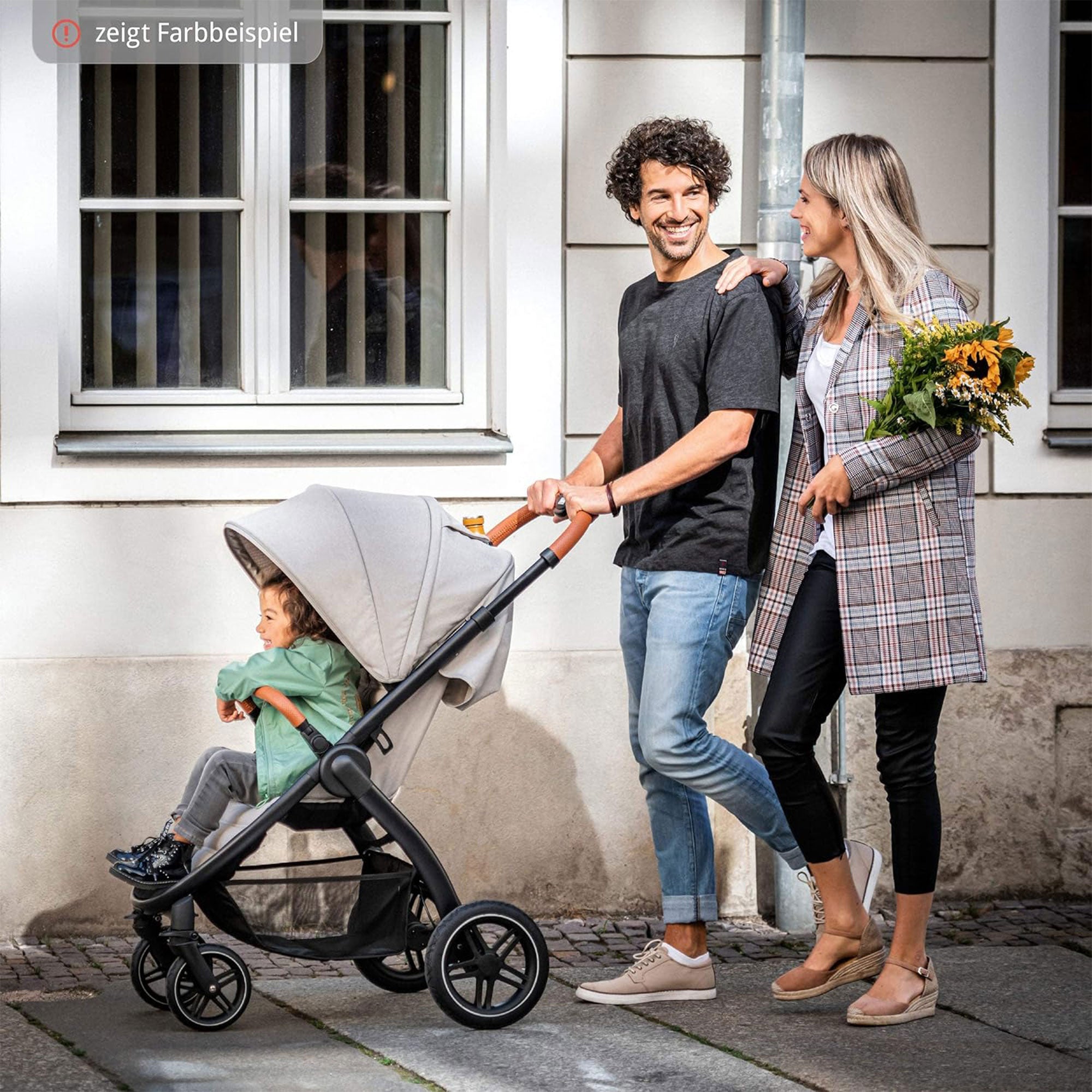 hauck Uptown Deluxe Folding Stroller with Cup Holder and Canopy, Melange Black - Smart-nests
