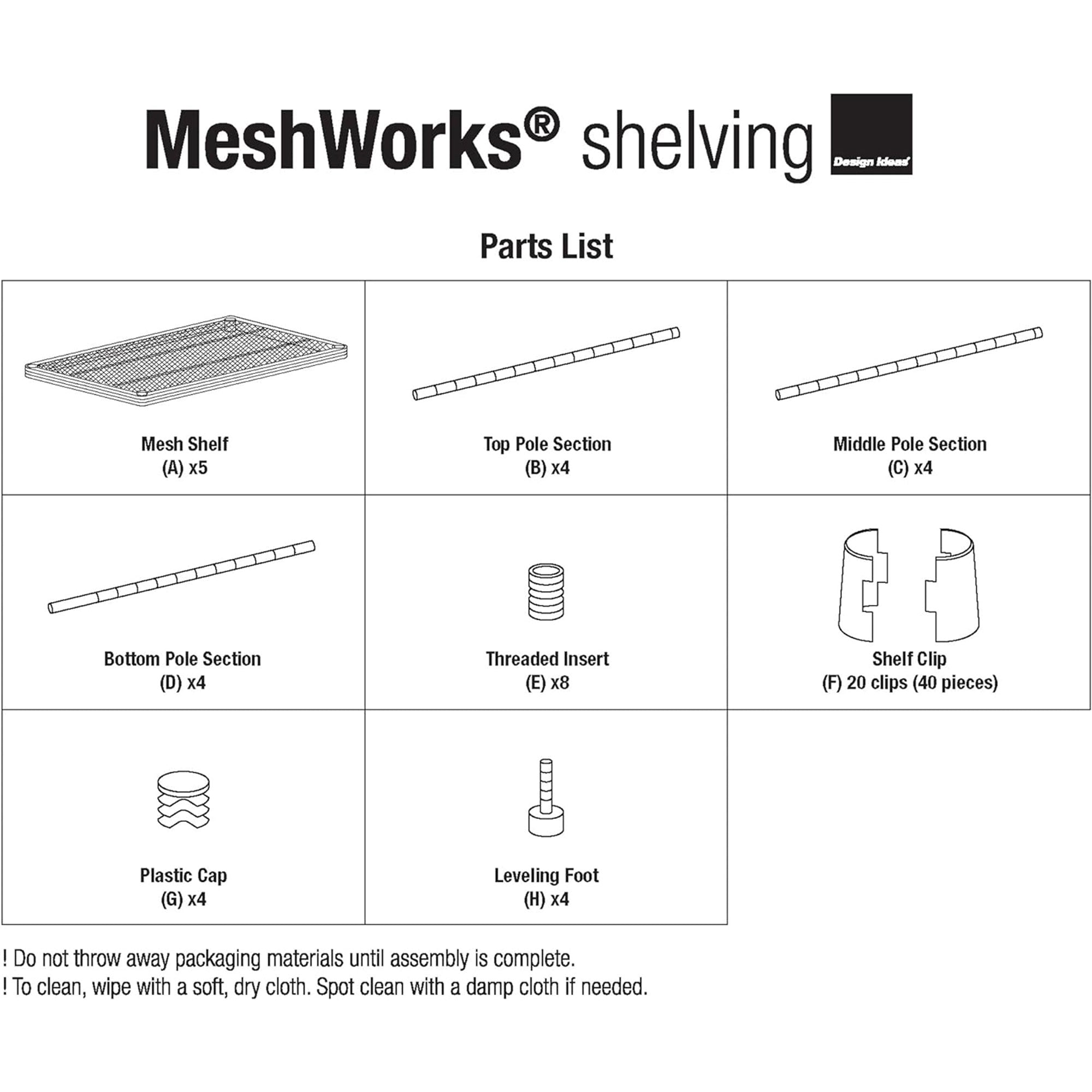Design Ideas MeshWorks 5 Tier Metal Storage Shelving Unit Rack Bookshelf, Green - Smart-nests