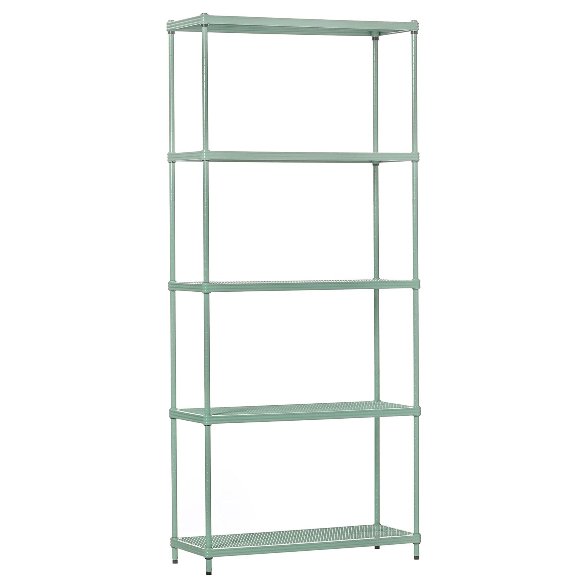 Design Ideas MeshWorks 5 Tier Metal Storage Shelving Unit Rack Bookshelf, Green - Smart-nests