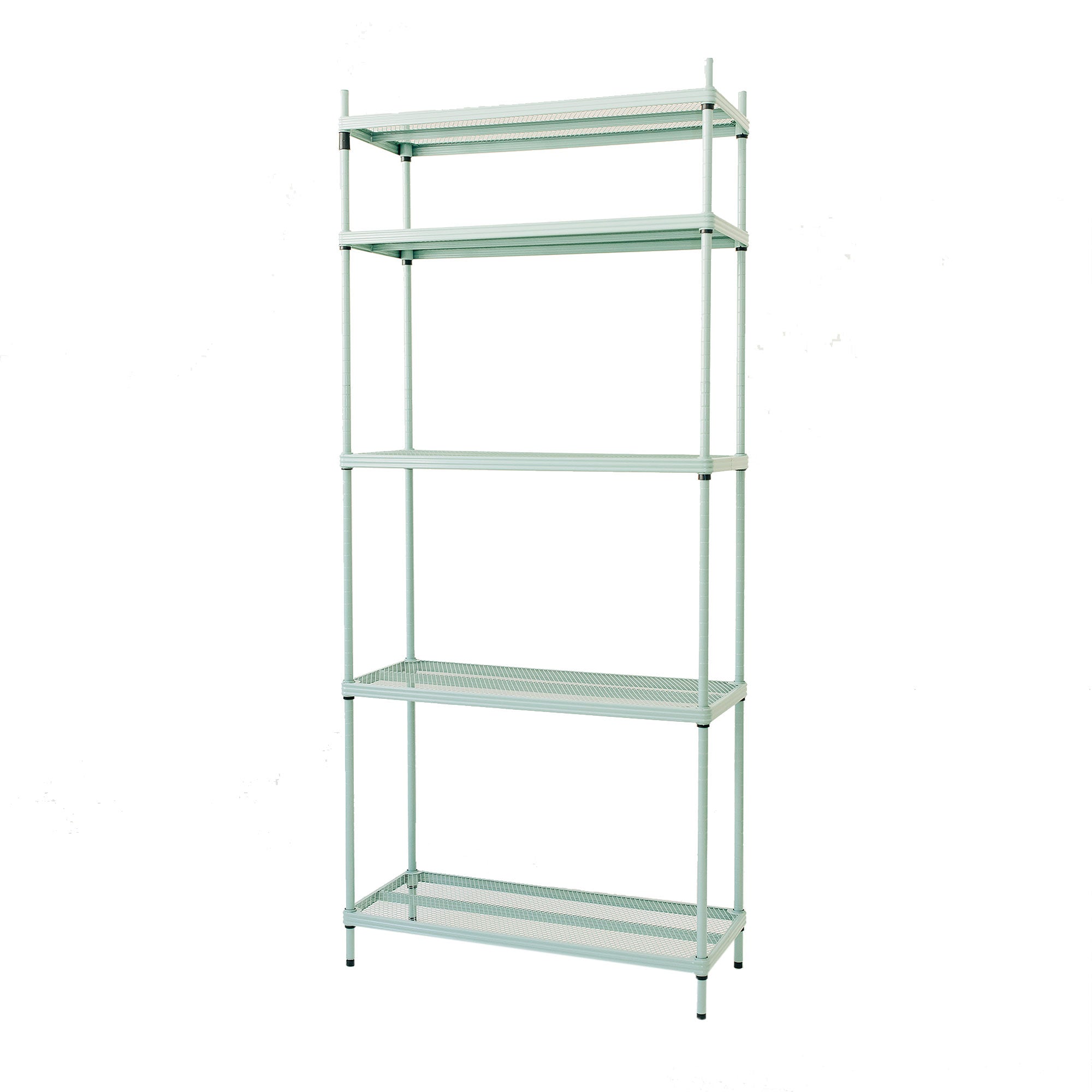 Design Ideas MeshWorks 5 Tier Metal Storage Shelving Unit Rack Bookshelf, Green - Smart-nests