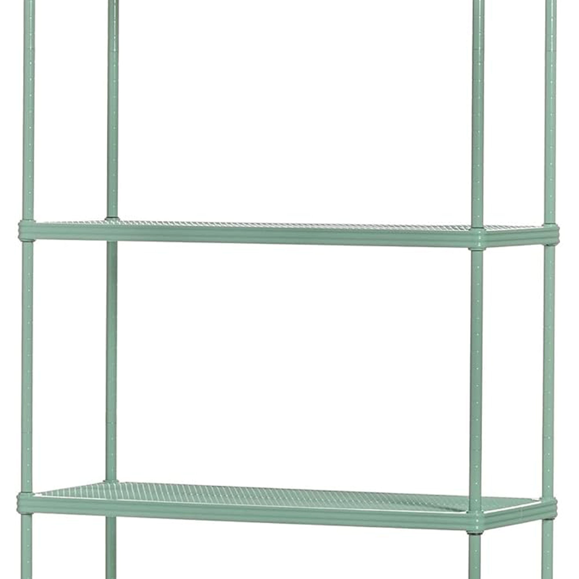 Design Ideas MeshWorks 5 Tier Metal Storage Shelving Unit Rack Bookshelf, Green - Smart-nests
