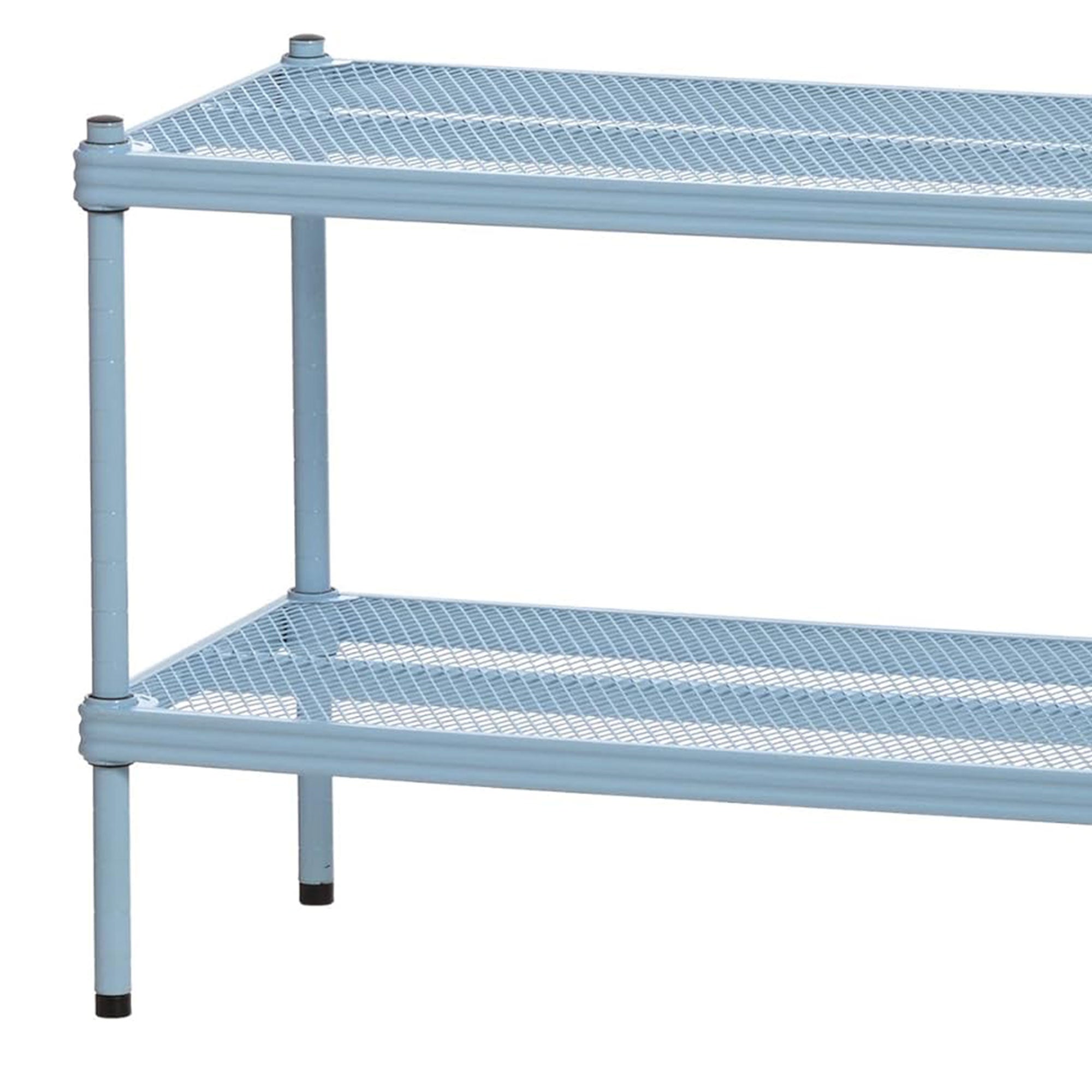 Design Ideas MeshWorks 2 Tier Full Metal Storage Shelving Unit Rack, Sky Blue - Smart-nests