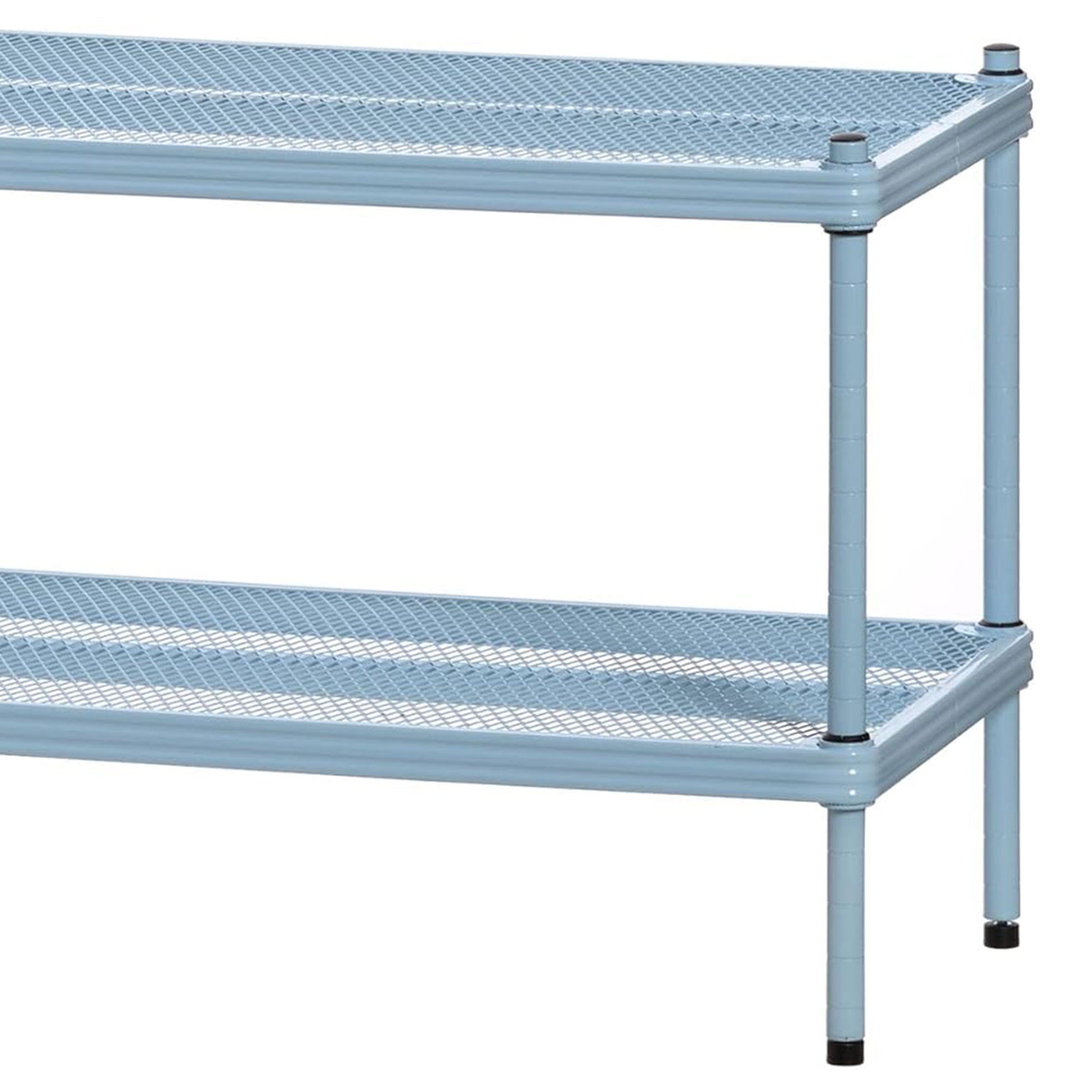Design Ideas MeshWorks 2 Tier Full Metal Storage Shelving Unit Rack, Sky Blue - Smart-nests