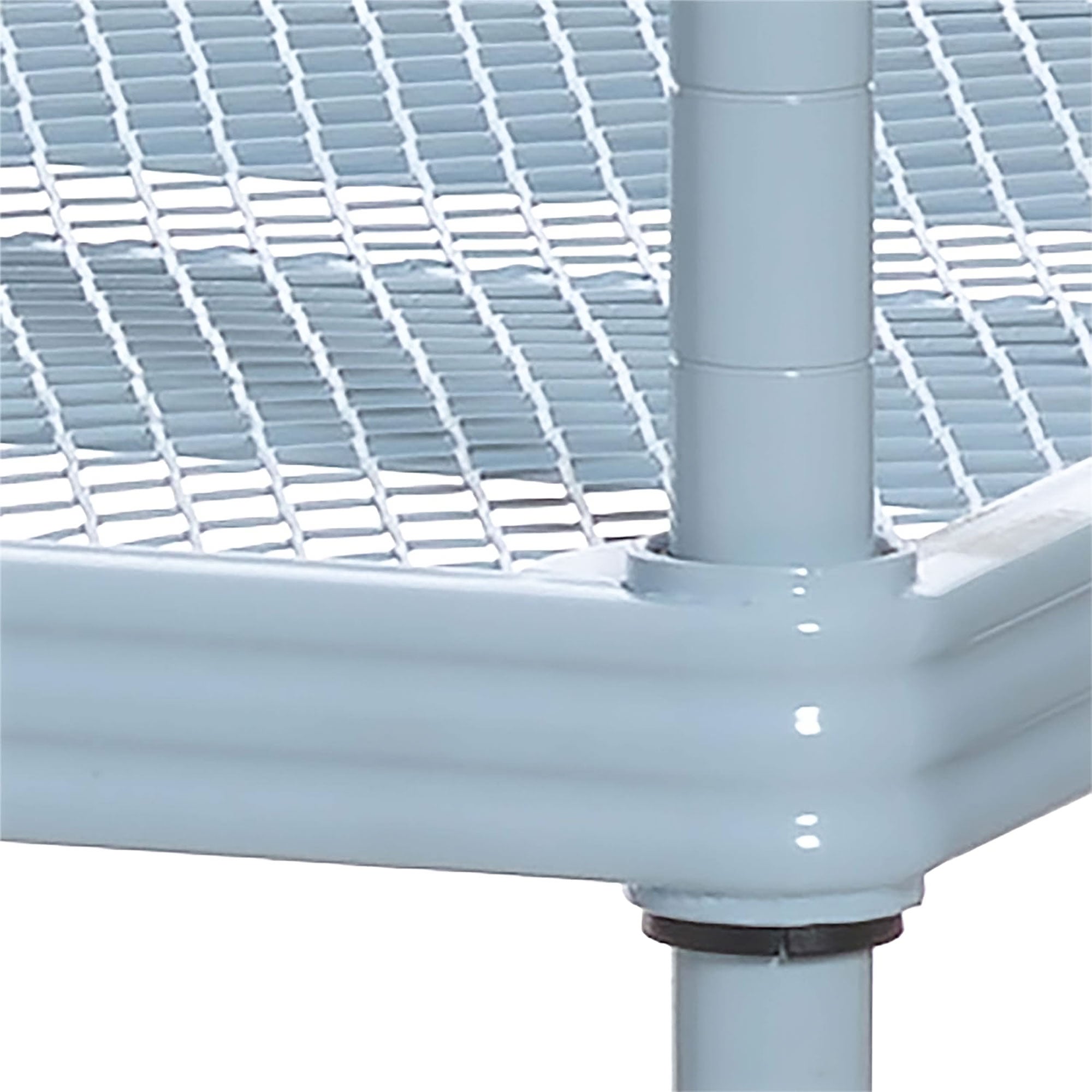 Design Ideas MeshWorks 2 Tier Full Metal Storage Shelving Unit Rack, Sky Blue - Smart-nests