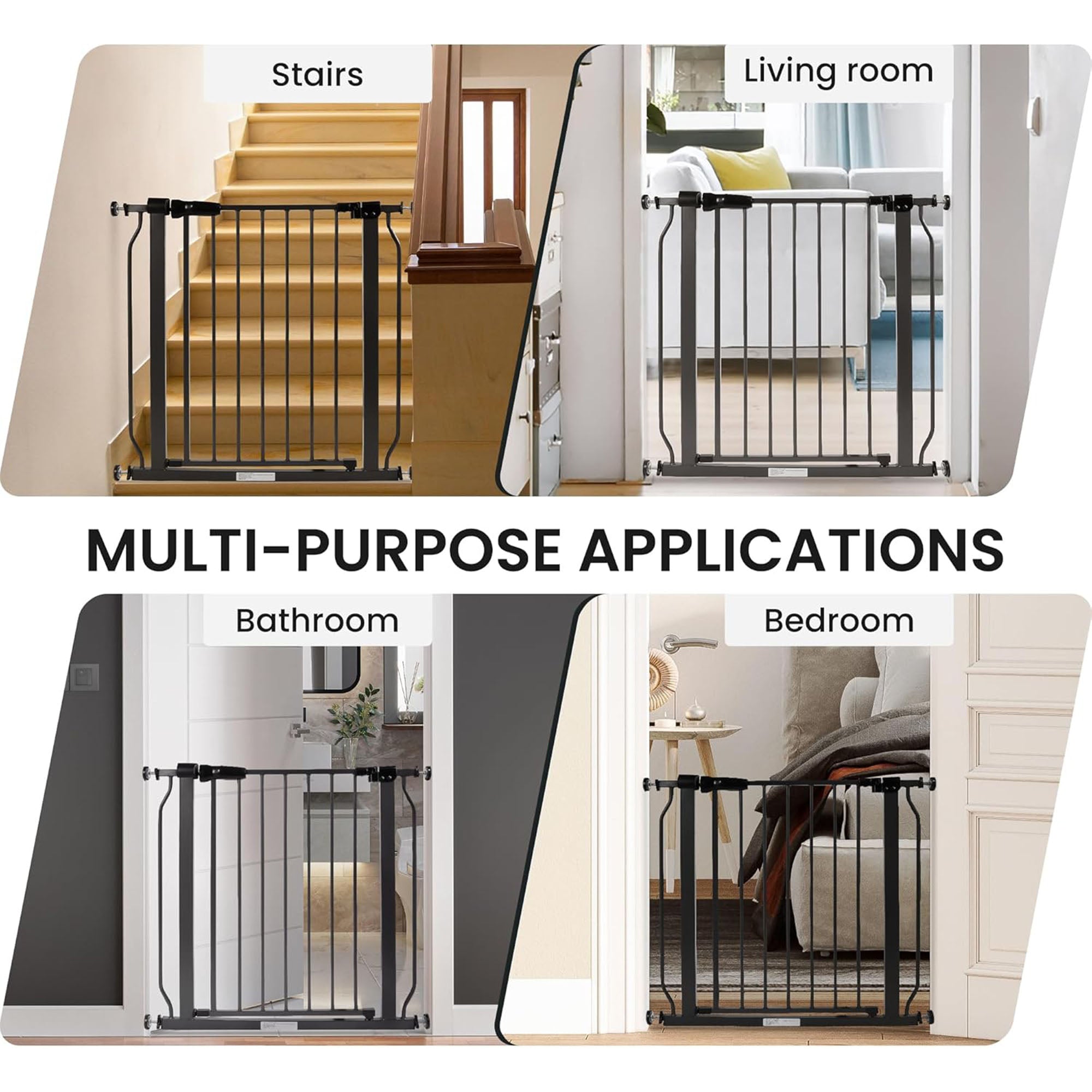 BalanceFrom Walk-Thru Baby/Pet Safety Gate, 29.1-33.8"W, 30"H Graphite(Open Box)