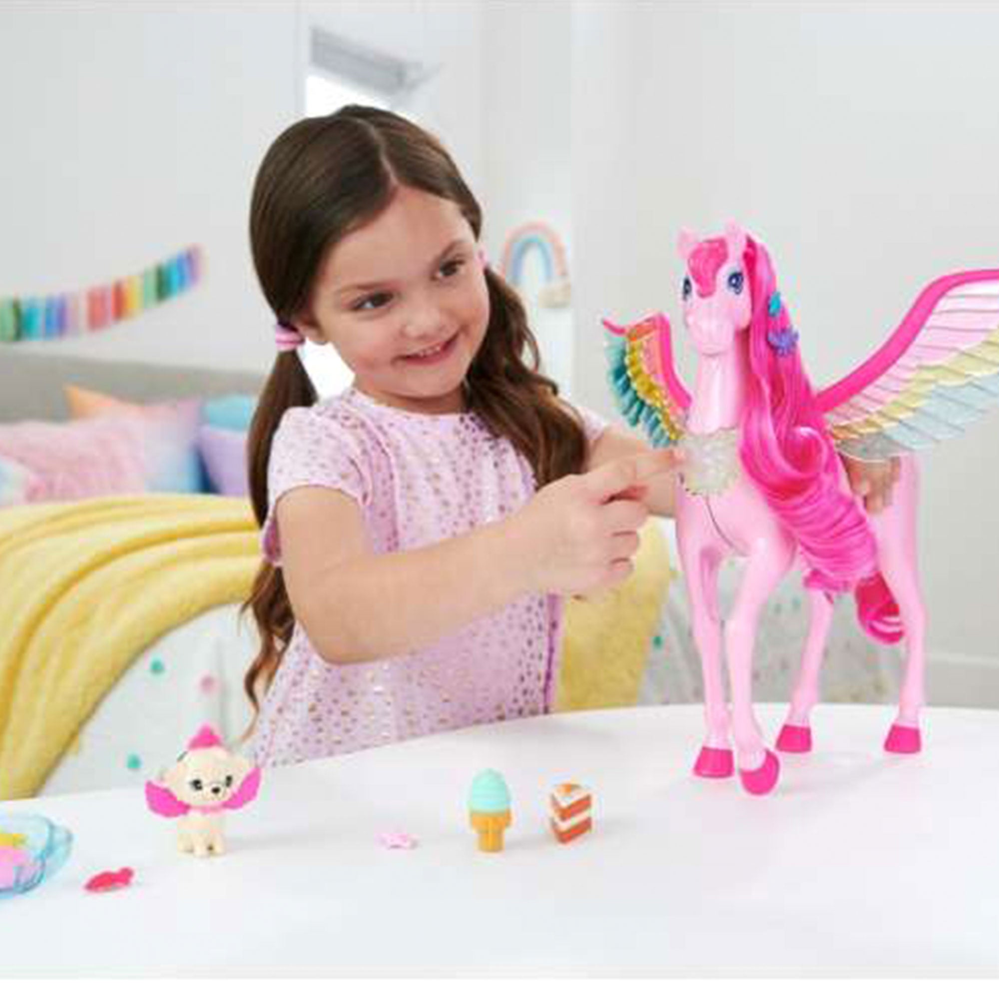 Barbie A Touch of Magic Pegasus Winged Horse and Puppy Toy and Accessories, Pink - Smart-nests