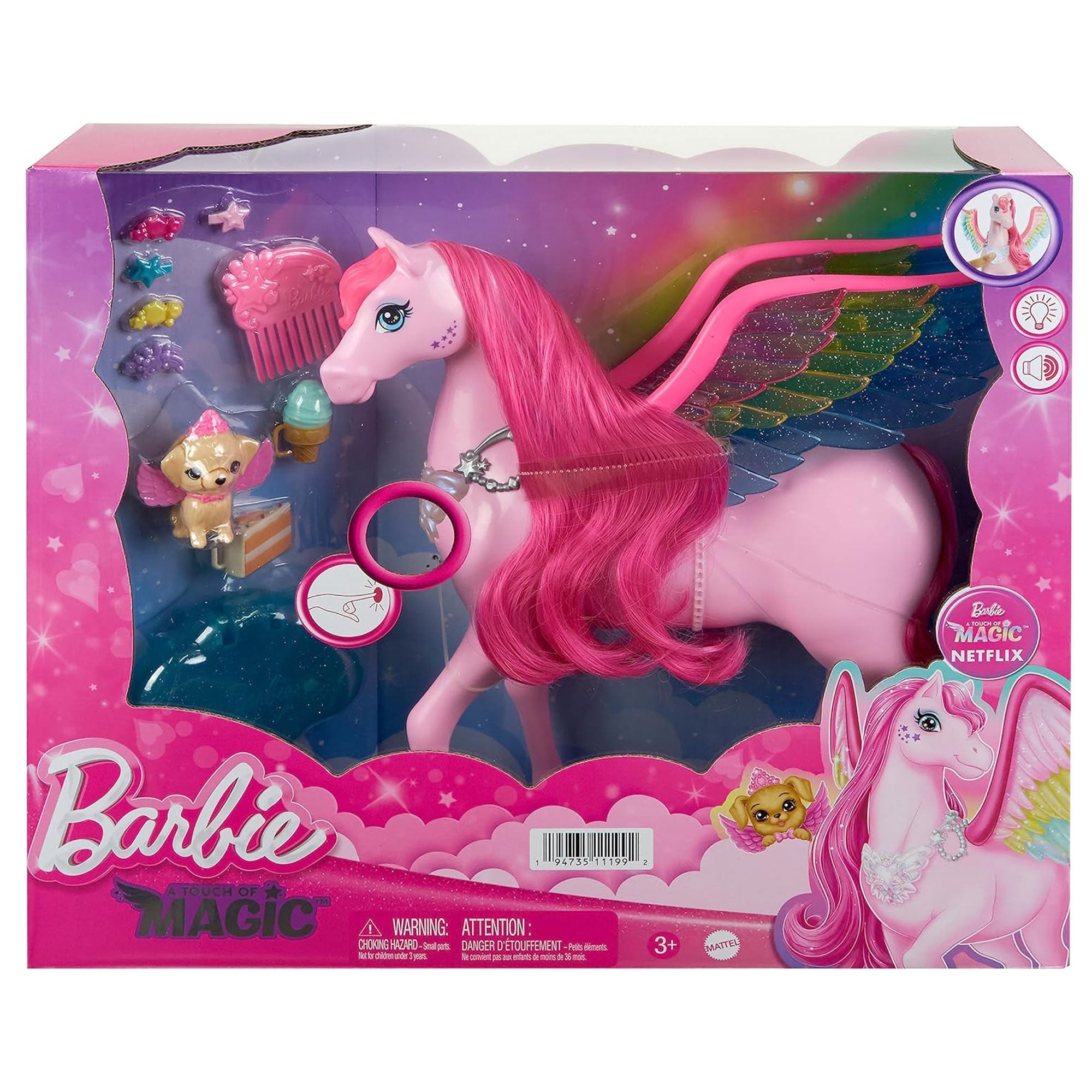 Barbie A Touch of Magic Pegasus Winged Horse and Puppy Toy and Accessories, Pink - Smart-nests
