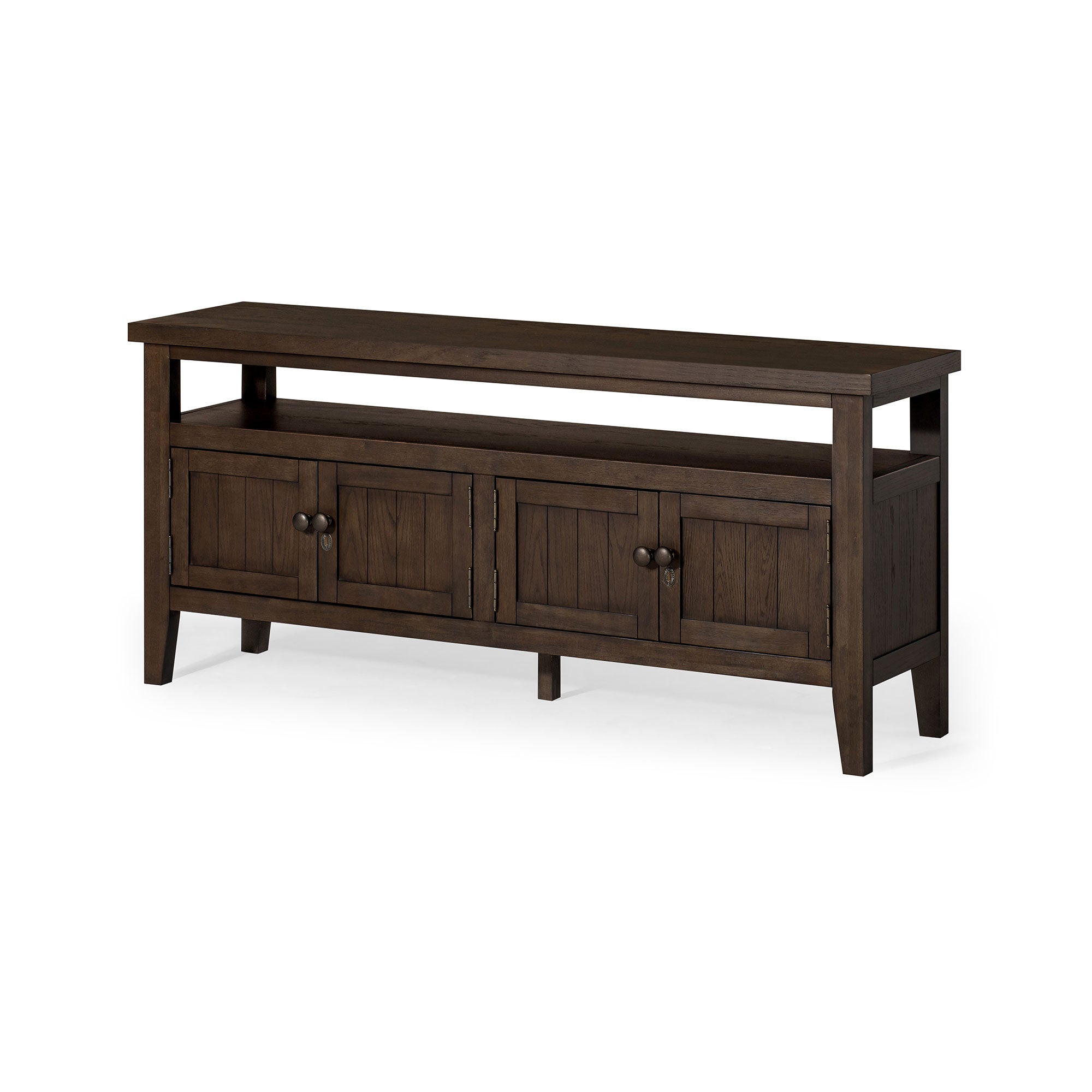 Maven Lane Turner Wooden Media Unit in Antiqued Brown Finish - Smart-nests