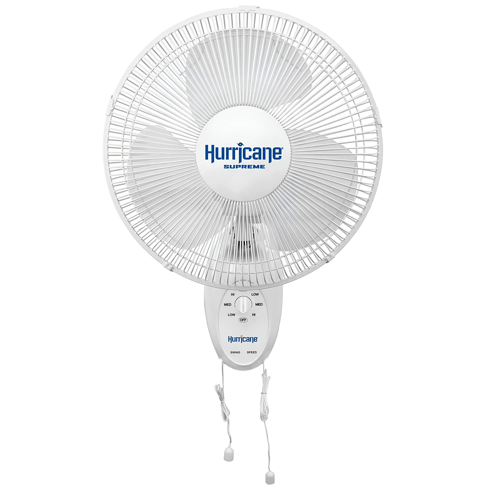 Hurricane Supreme 12" Oscillating 3 Speed Portable WallMount Fan White(Open Box)