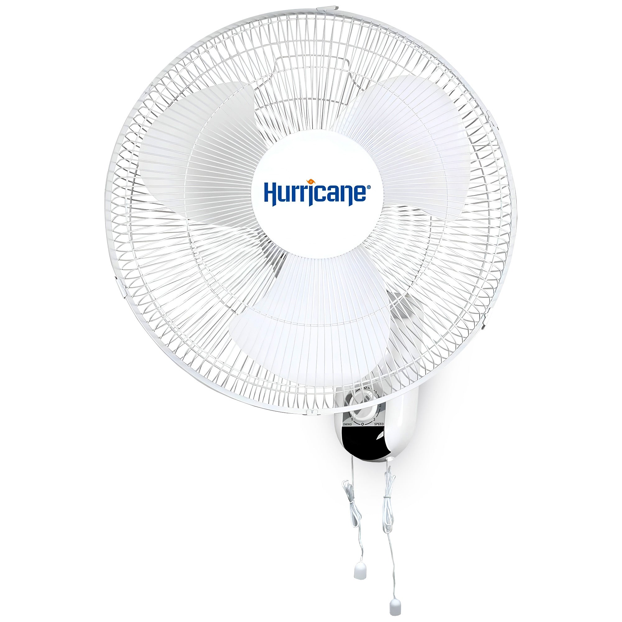 Hurricane 16" 90 Degree Oscillating 3 Speed Wall Mounted Fan, White(Open Box)