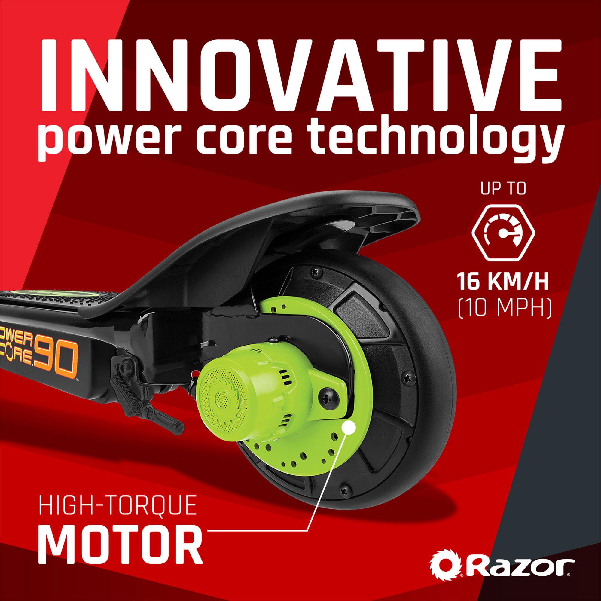Razor Power Core Sleek Electric Scooter w/Push Button Throttle, Green(For Parts) - Smart-nests
