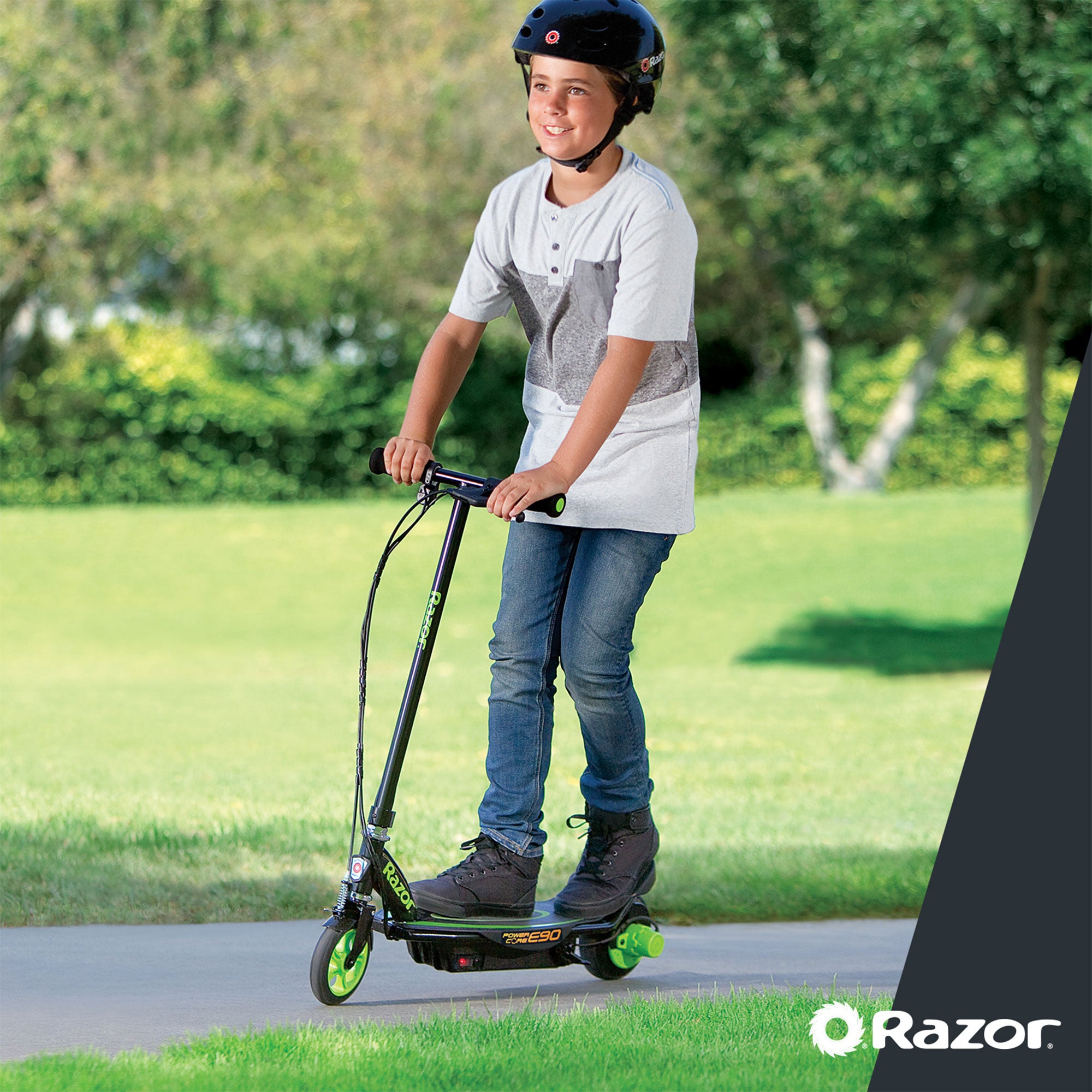 Razor Power Core Sleek Electric Scooter w/Push Button Throttle, Green(For Parts) - Smart-nests