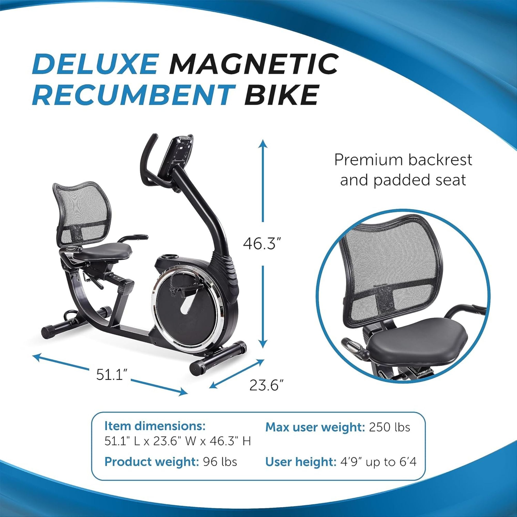 Stamina Exercise Bike, Magnetic Recumbent Machine, Lower Body Cardio Equipment - Smart-nests