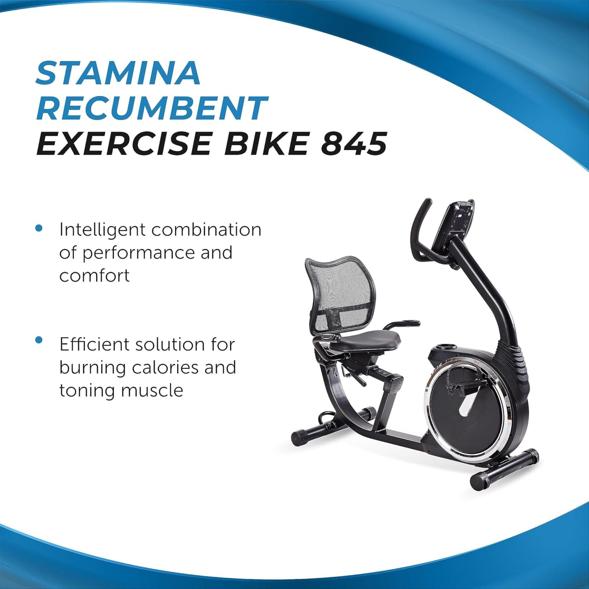 Stamina Exercise Bike, Magnetic Recumbent Machine, Lower Body Cardio Equipment - Smart-nests