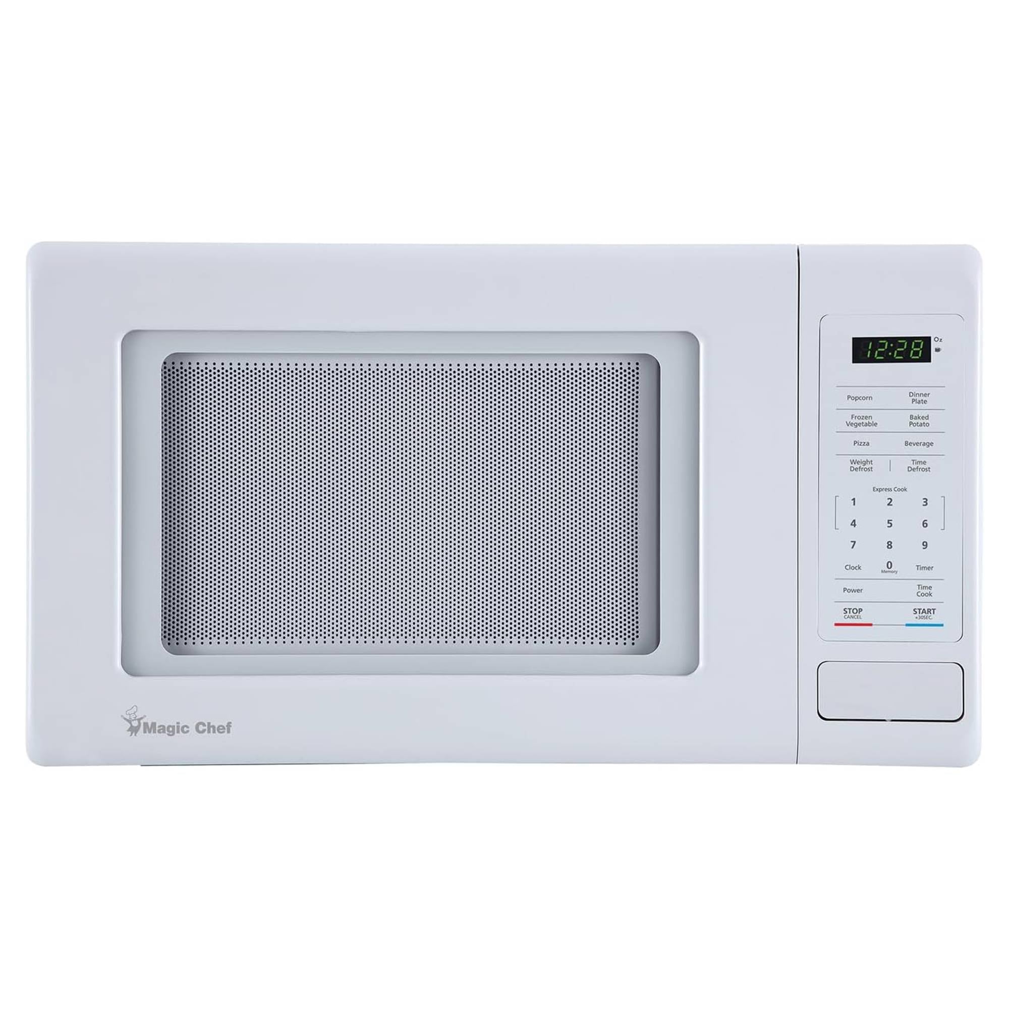 Magic Chef 0.9 Cubic Feet 900W Small Stainless Countertop Microwave Oven, White - Smart-nests