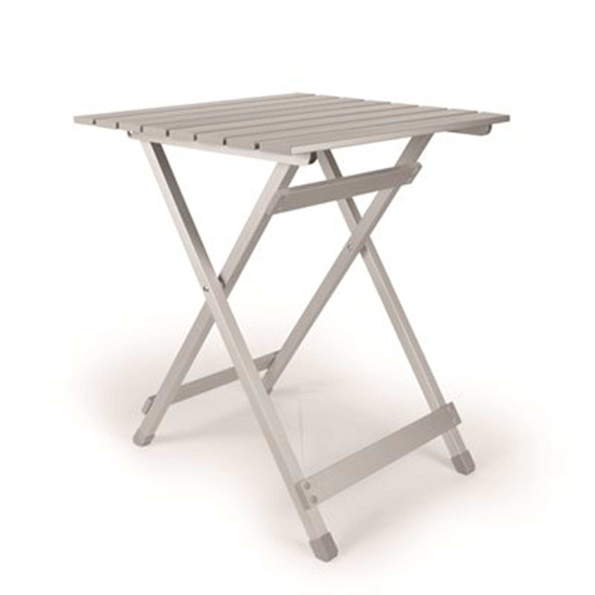 Camco Large Durable Aluminum Fold Away Multi Use Outdoor Side Table, Silver - Smart-nests
