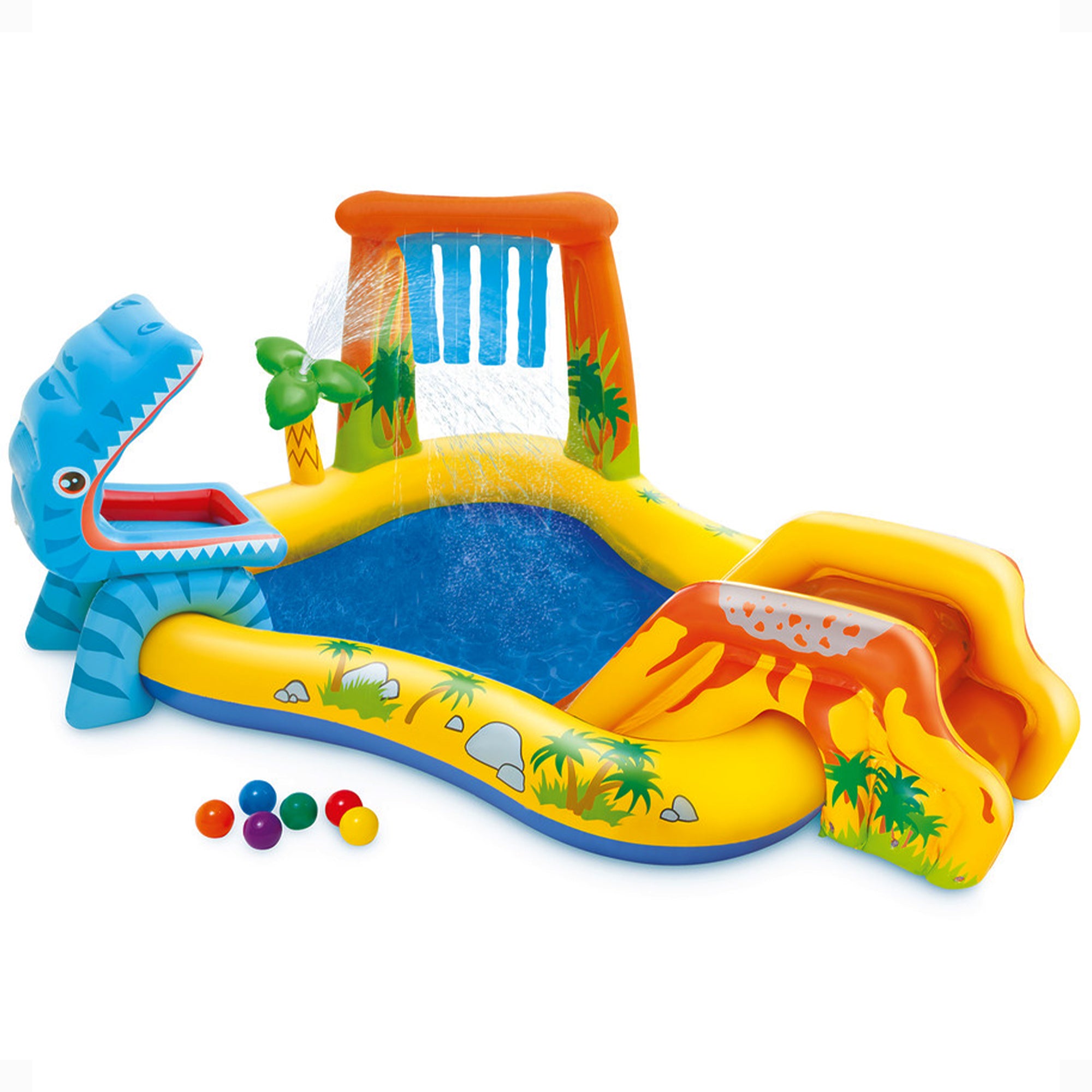 Intex Inflatable Kids Dinosaur Play Center Outdoor Water Park Pool with Slide - Smart-nests