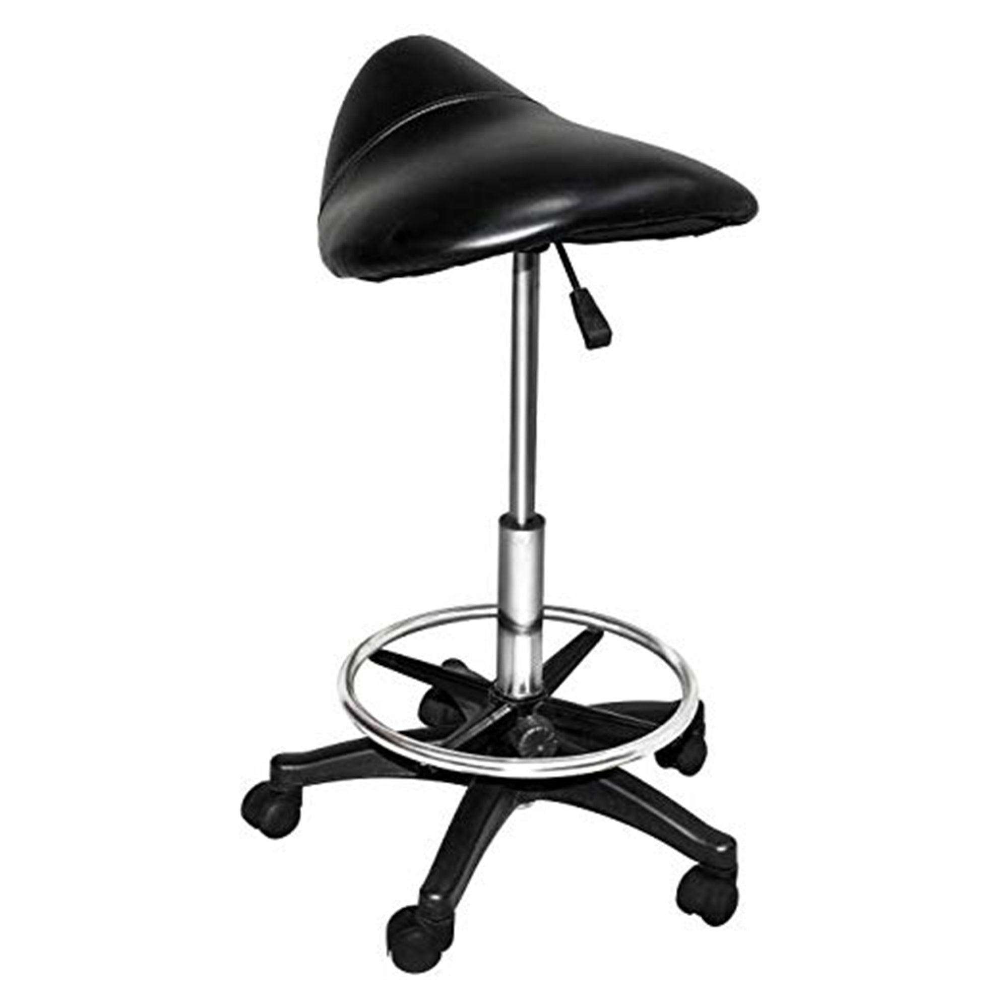 Chromium Professional Rotating Saddle Cutting Stool with  Foam Cushions, Black - Smart-nests