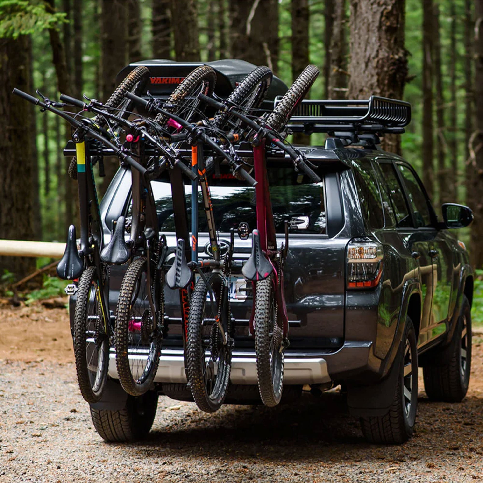 Yakima HangOver 4 Adjustable Vertical Steel Mountain Bike Hitch Rack for 4 Bikes - Smart-nests