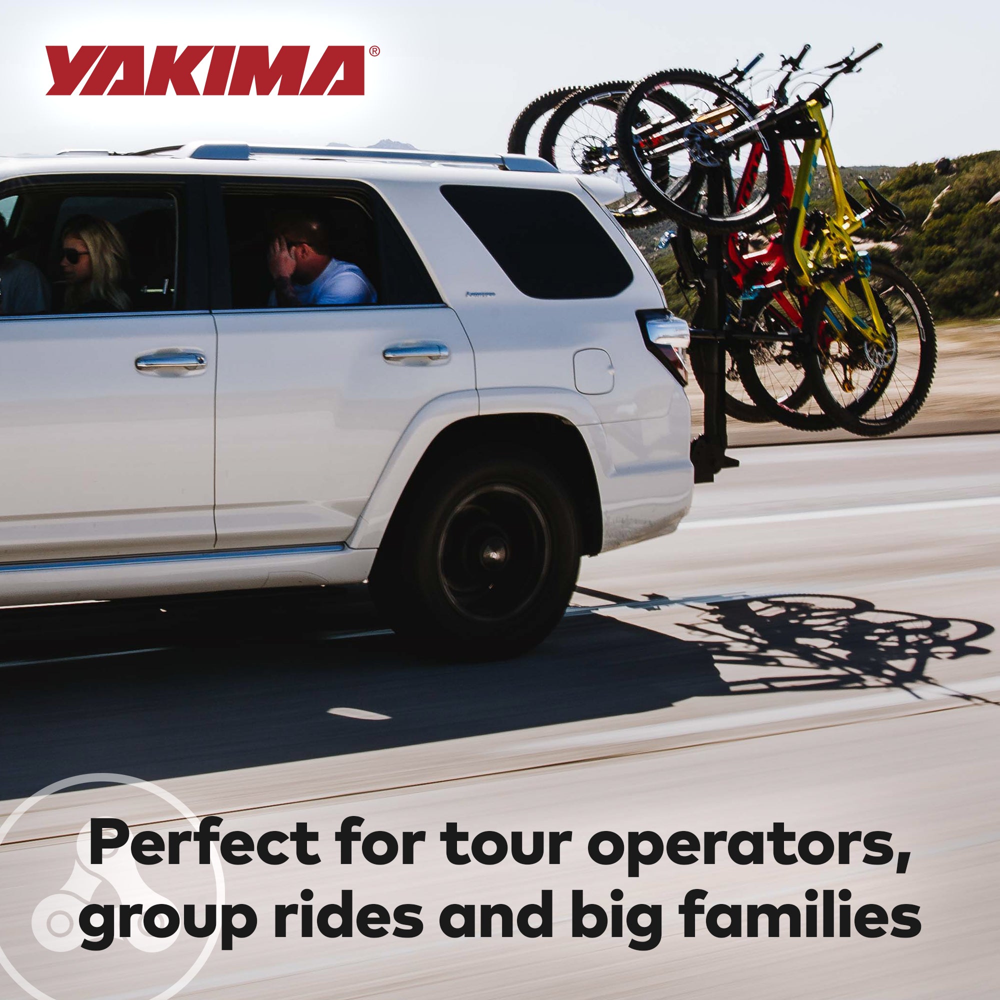 Yakima HangOver 4 Adjustable Vertical Steel Mountain Bike Hitch Rack for 4 Bikes - Smart-nests