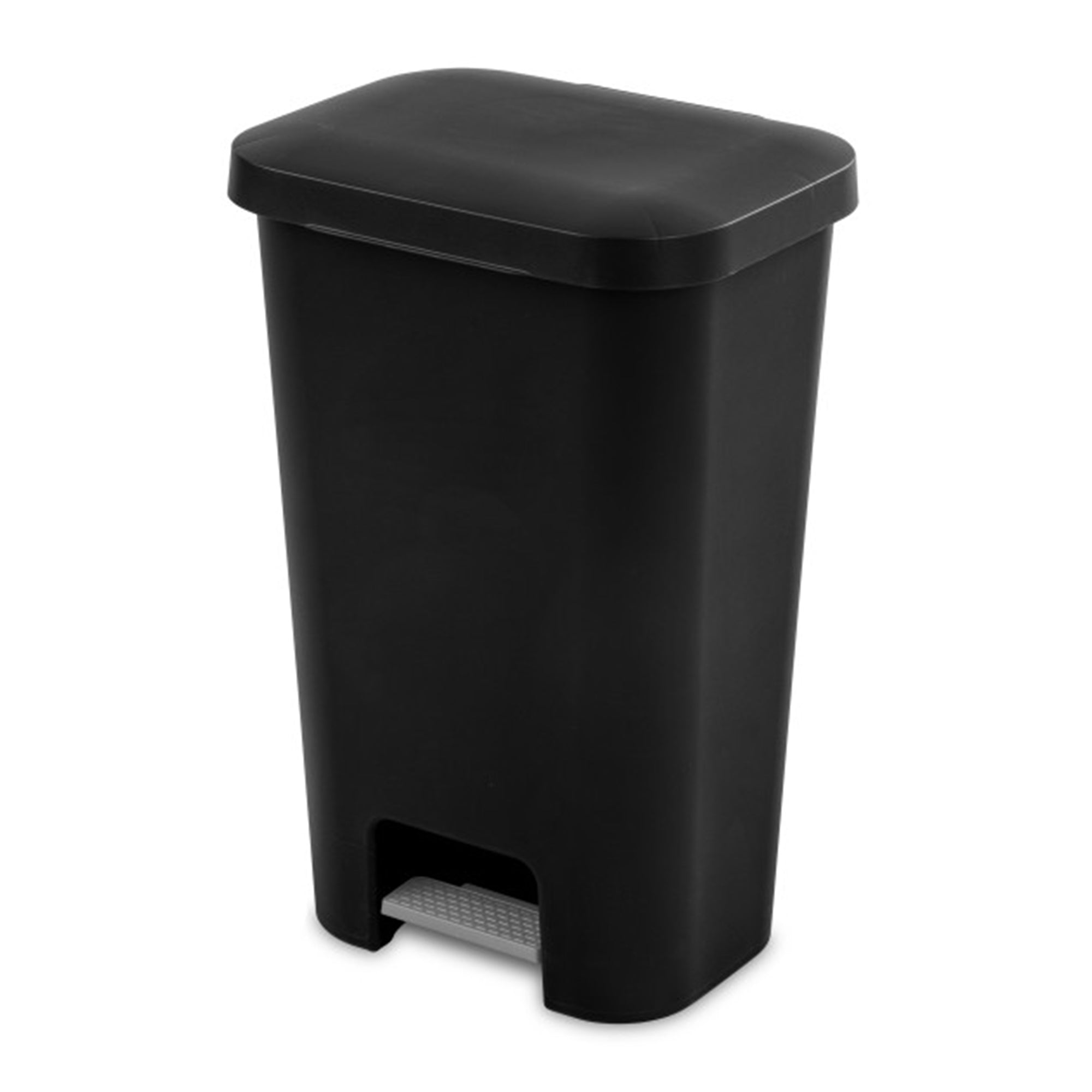 Sterilite 11.9 Gal Rectangle Step On Trash Kitchen Wastebasket, Black (12 Pack) - Smart-nests
