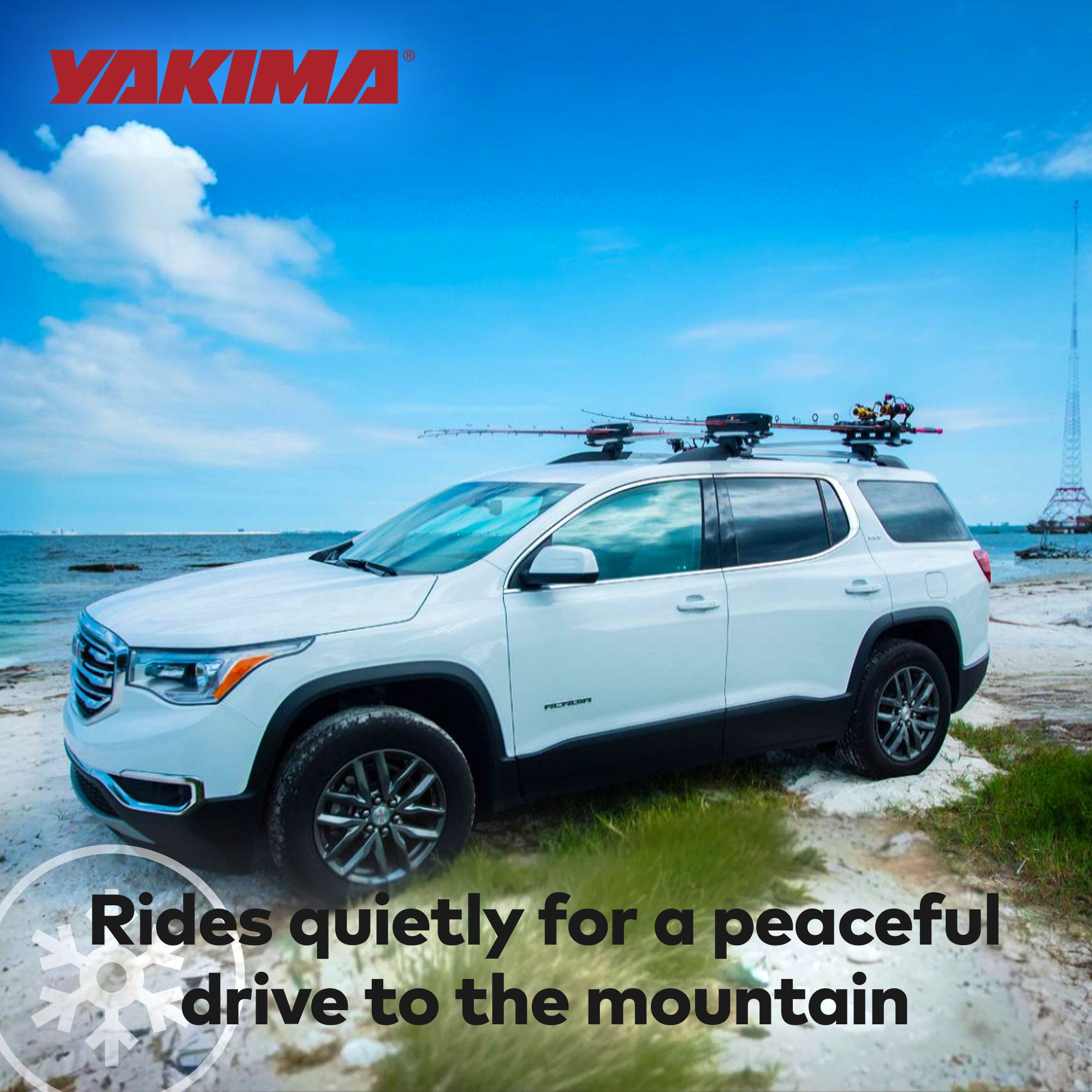 YAKIMA ReelDeal Padded Rooftop Rack Fishing Rod, Ski, and Snowboard Mount, Black - Smart-nests
