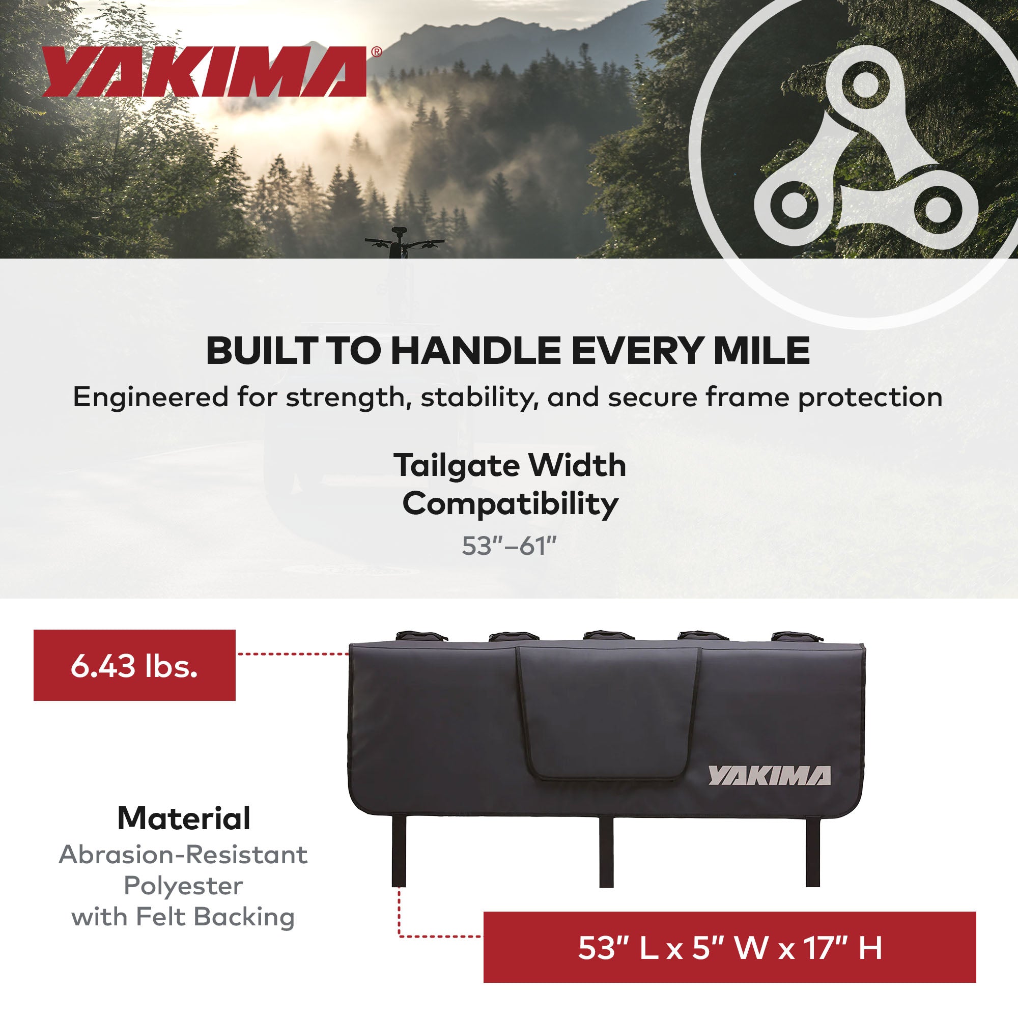 Yakima GateKeeper Truck Bed Tailgate Pad for Transport, Up to 6 Bikes, Black - Smart-nests