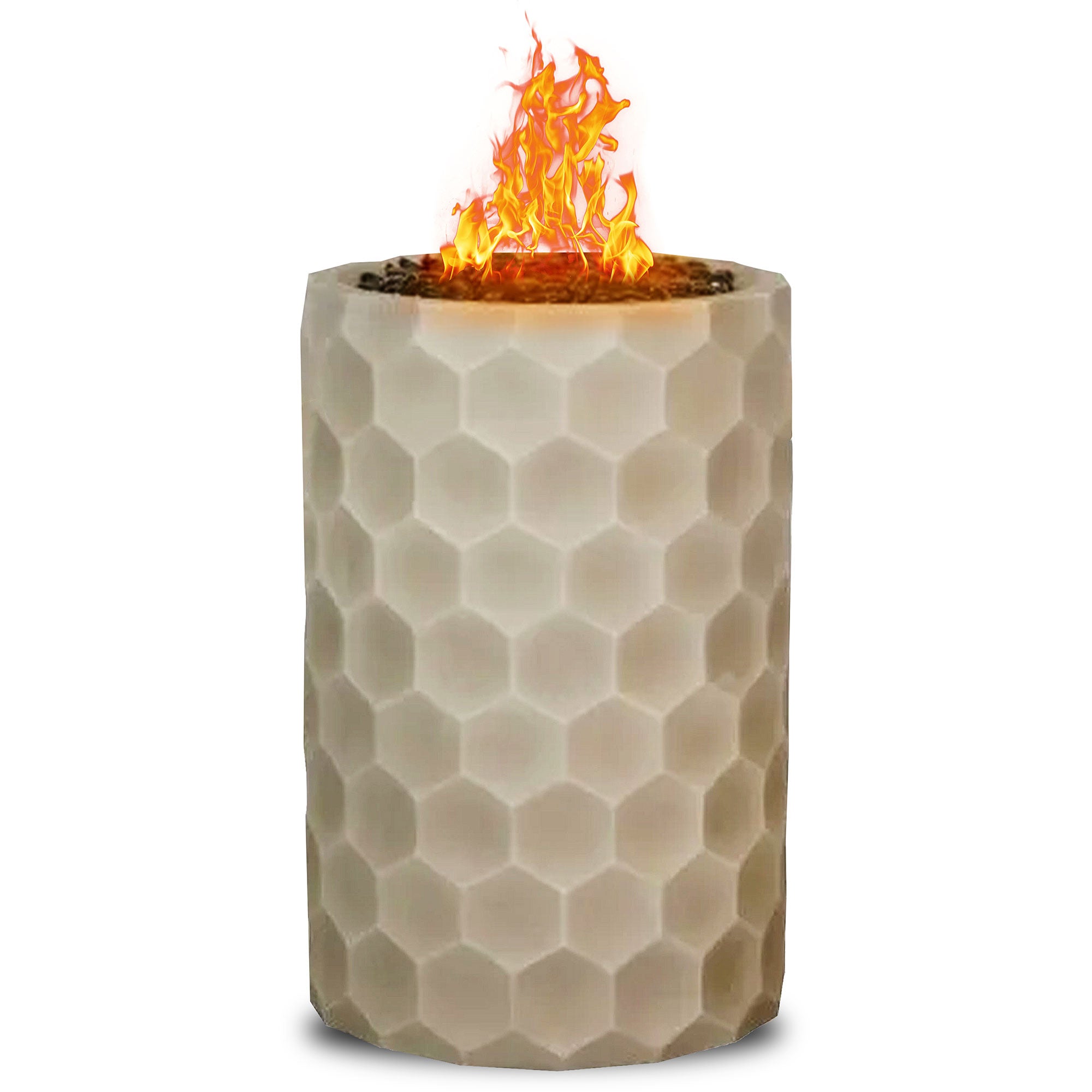 Four Seasons Courtyard Gas Fire Pit with Honeycomb Stone Pattern for Outdoor Use - Smart-nests