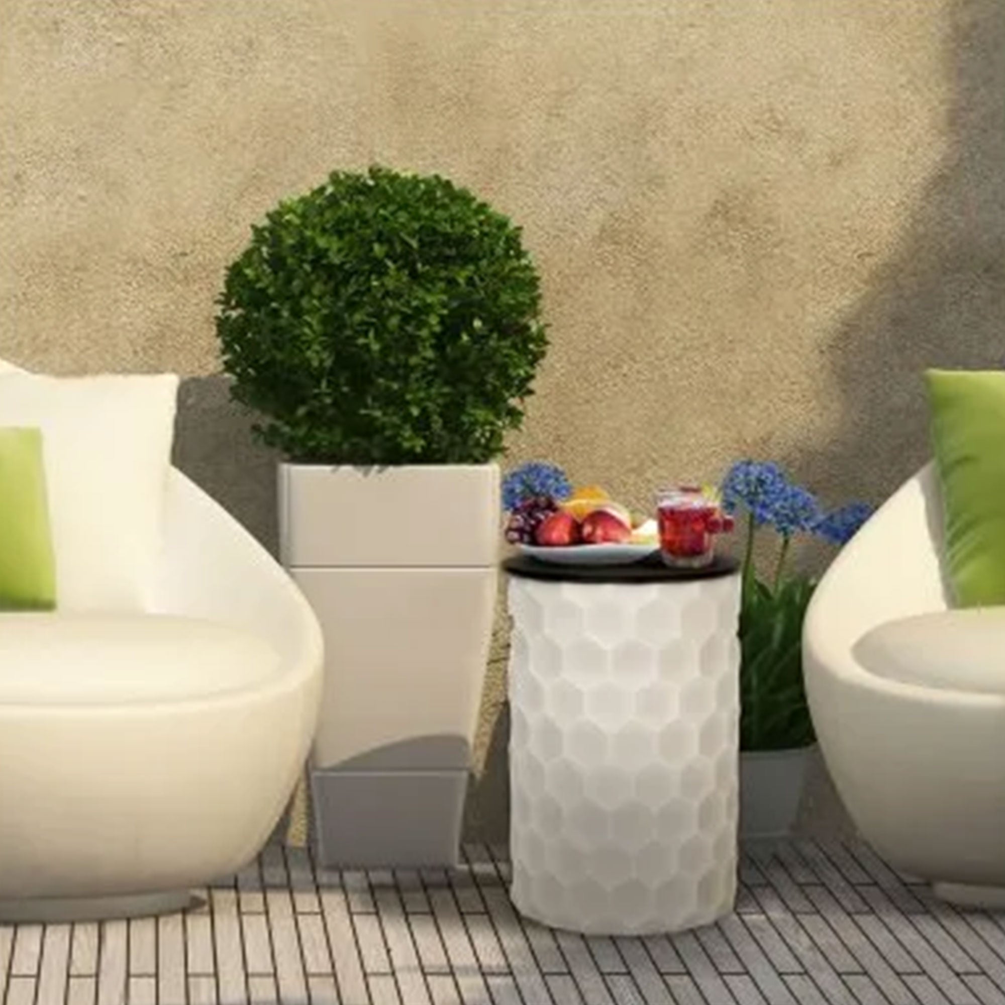 Four Seasons Courtyard Gas Fire Pit with Honeycomb Stone Pattern for Outdoor Use - Smart-nests