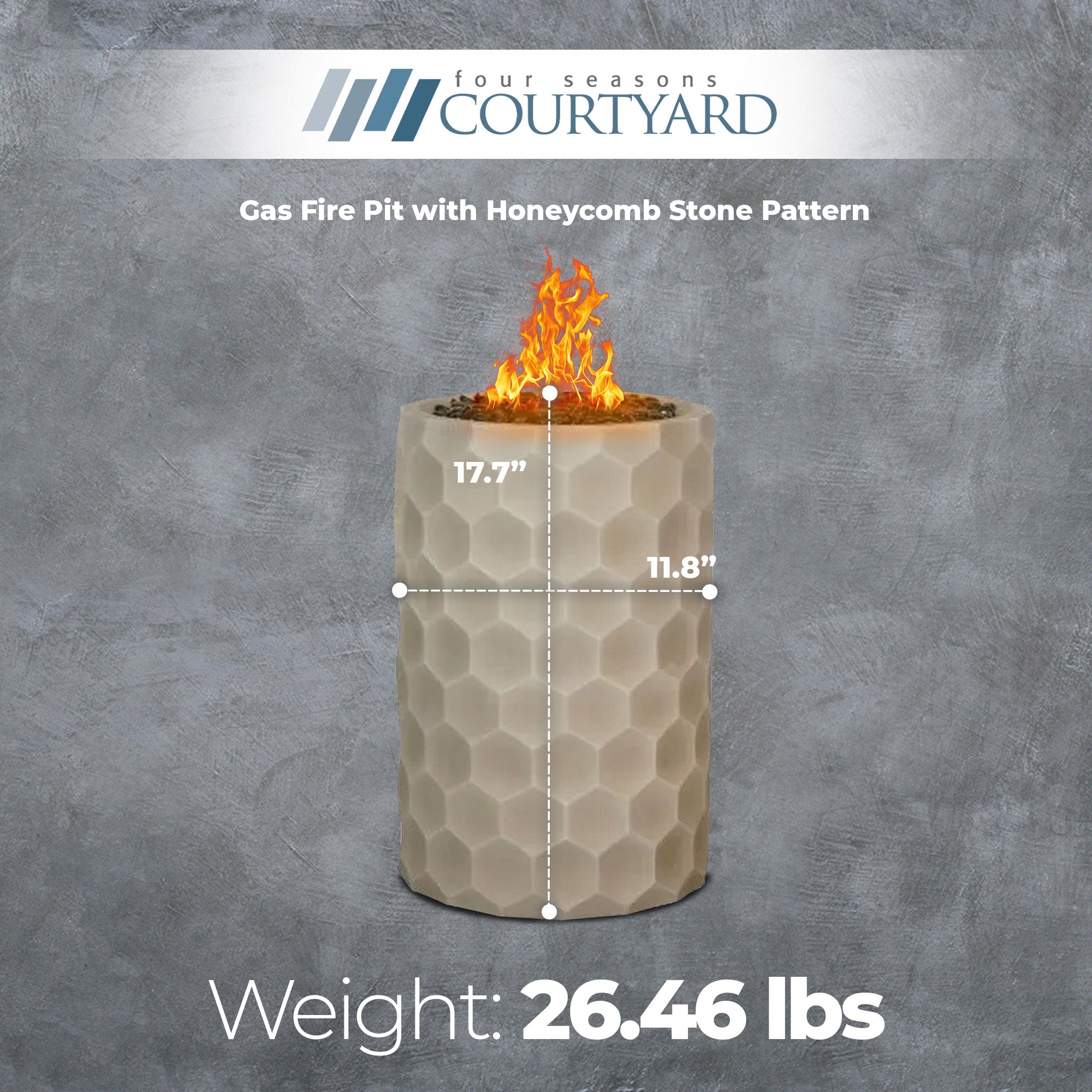 Four Seasons Courtyard Gas Fire Pit with Honeycomb Stone Pattern for Outdoor Use - Smart-nests