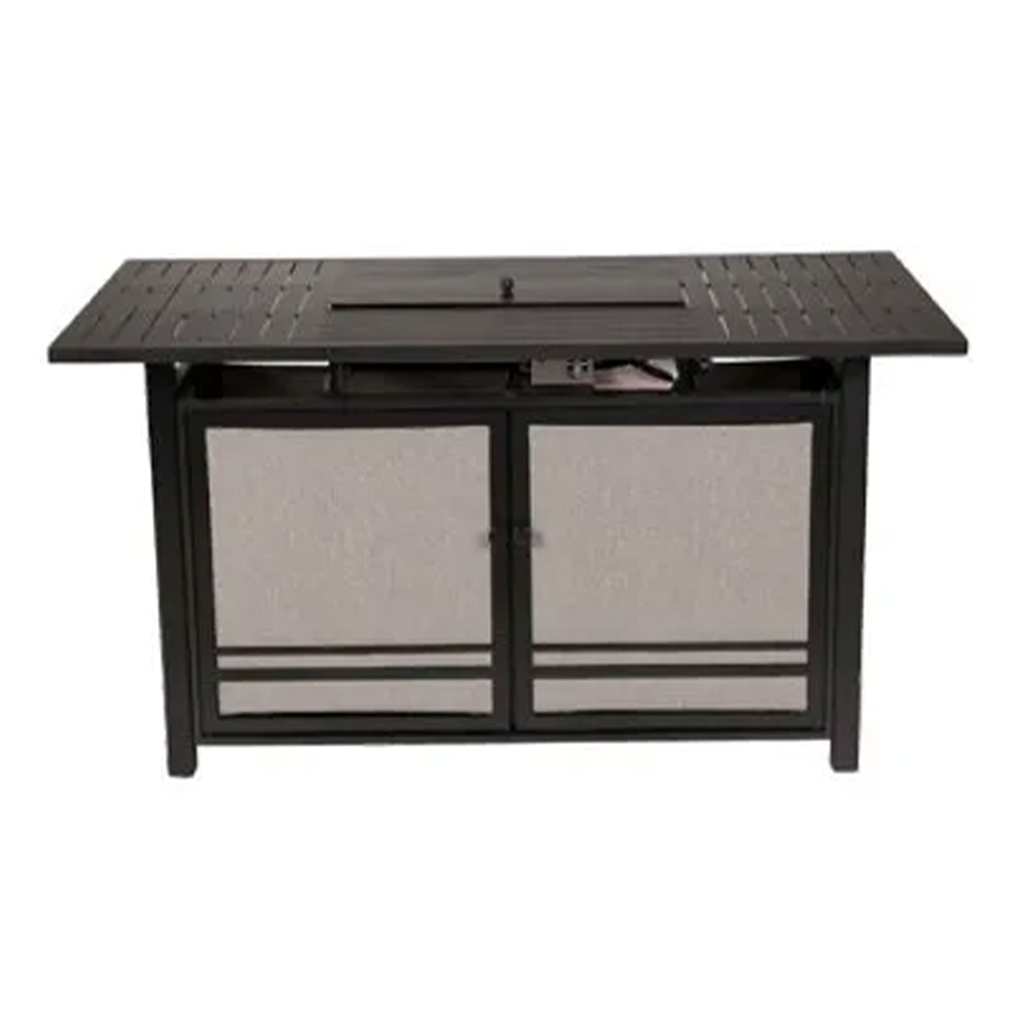 Four Seasons Courtyard Manhattan LP Gas Aluminum Fire Pit Table, Charcoal Gray - Smart-nests